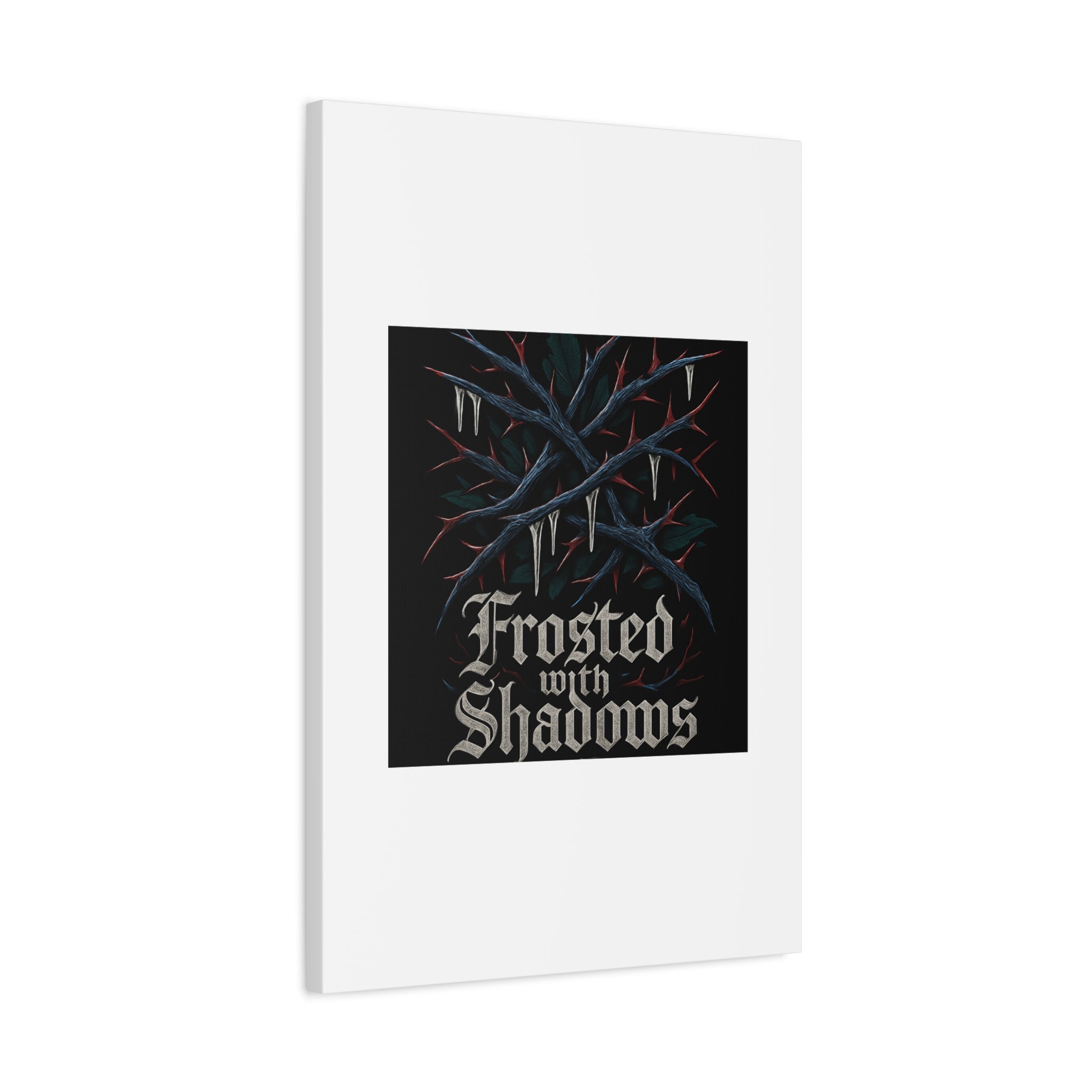 Frosted With Shadows Canvas Art — Gothic Winter Icicle Wall Decor