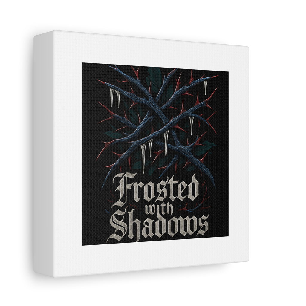 Frosted With Shadows Canvas Art — Gothic Winter Icicle Wall Decor