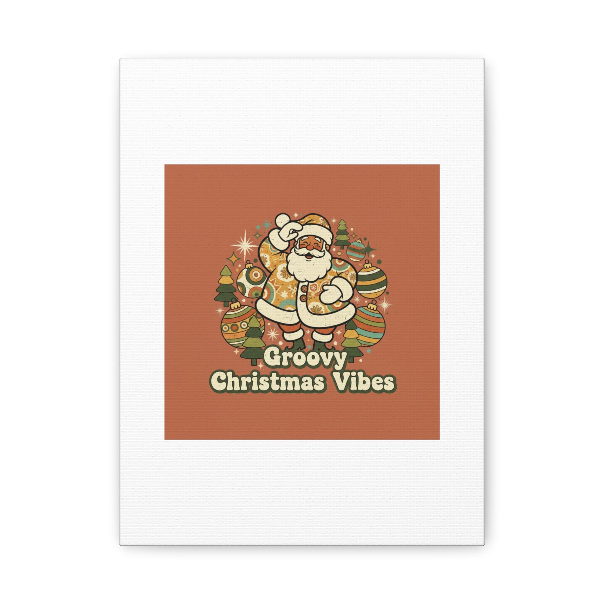 Groovy Christmas Vibes Canvas | 1970s Retro Holiday Art, Vintage Noel