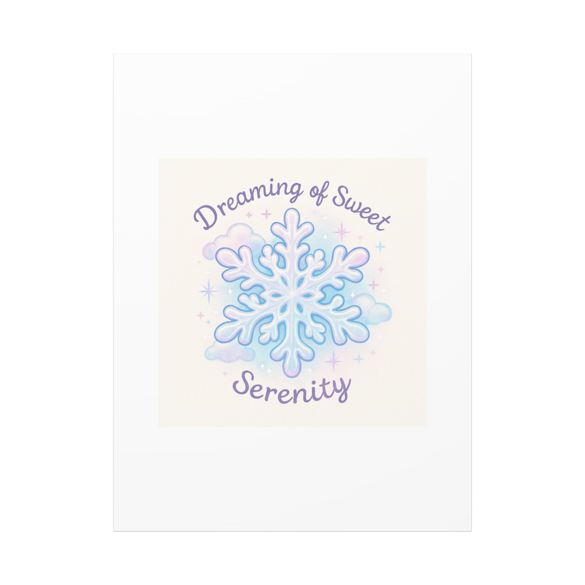 Canvas Wall Art - "Dreaming of Sweet Serenity" Snowflake Illustration
