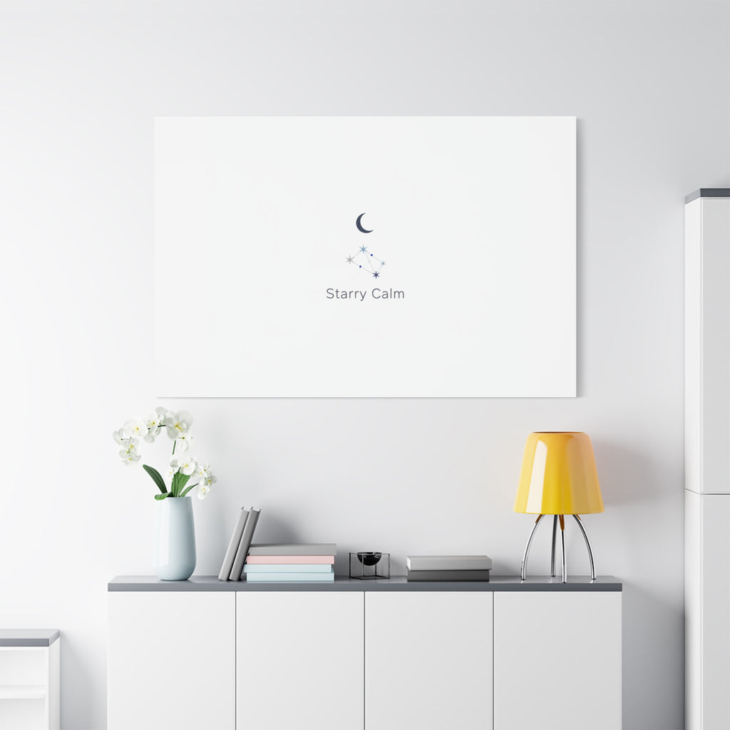 Starry Calm Moon & Constellation Canvas, minimal astrology art print