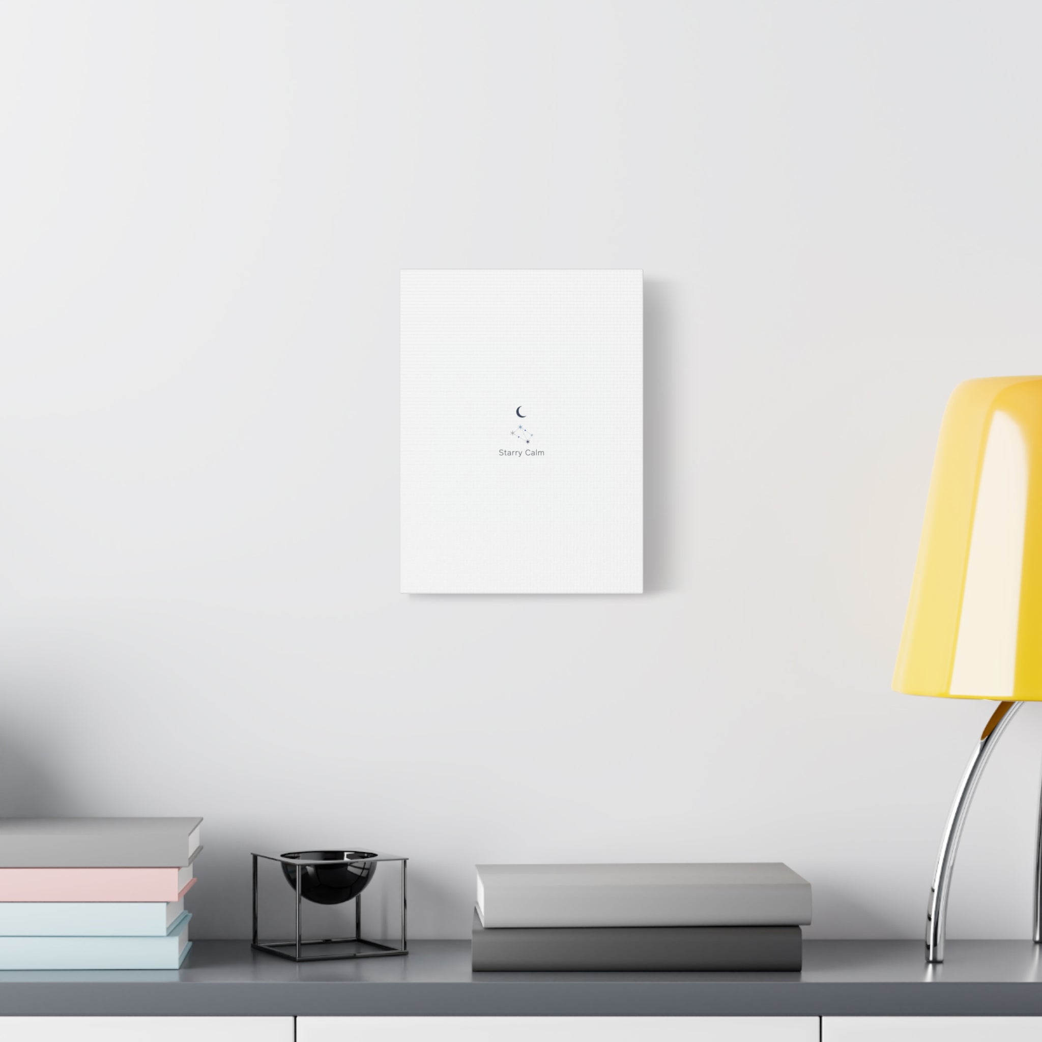 Starry Calm Moon & Constellation Canvas, minimal astrology art print