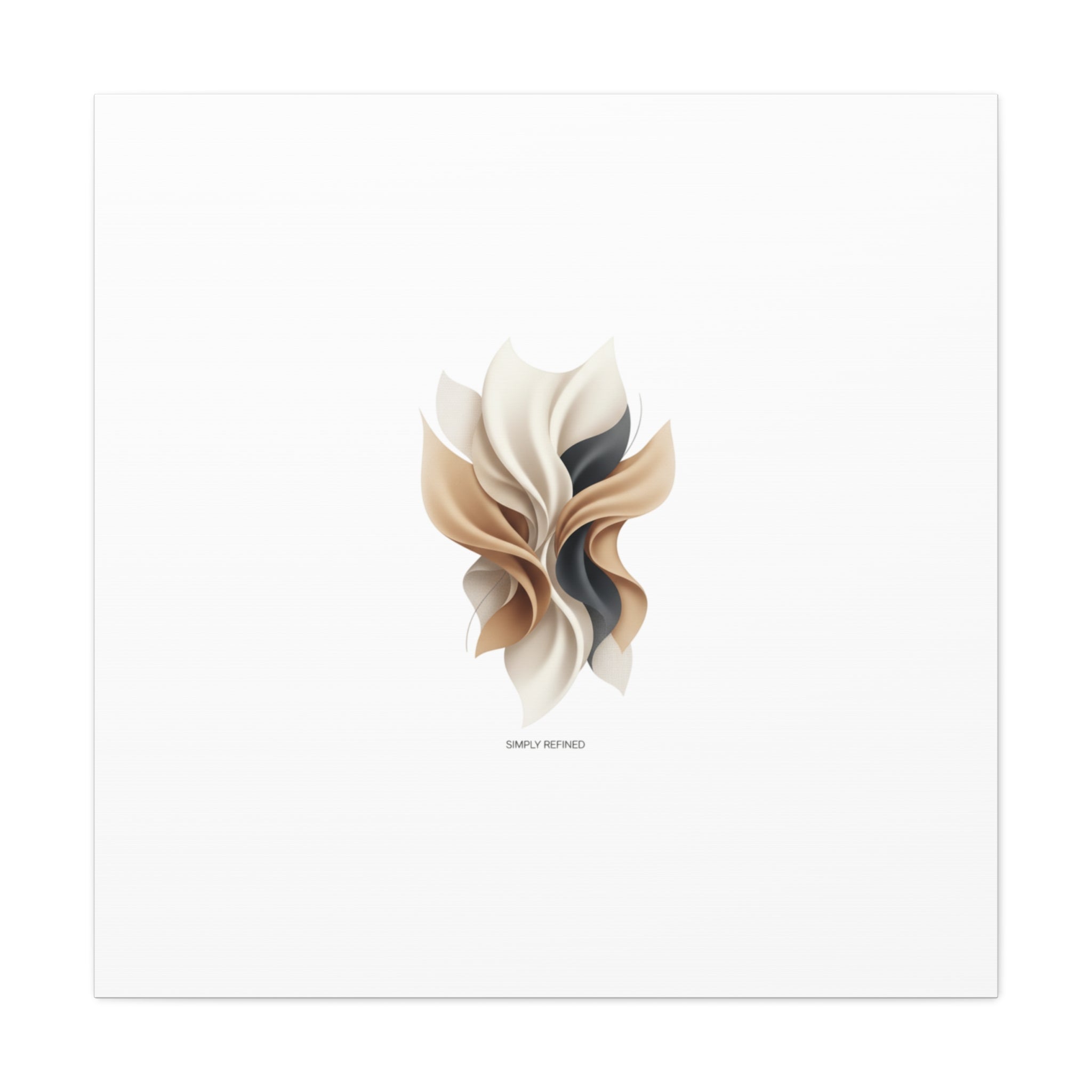 Neutral Abstract Bloom Canvas, Matte Stretched Canvas | Quiet Luxury, Minimalist Wall Art