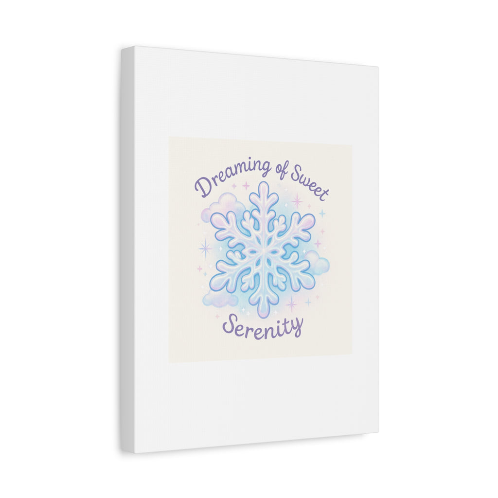 Canvas Wall Art - "Dreaming of Sweet Serenity" Snowflake Illustration