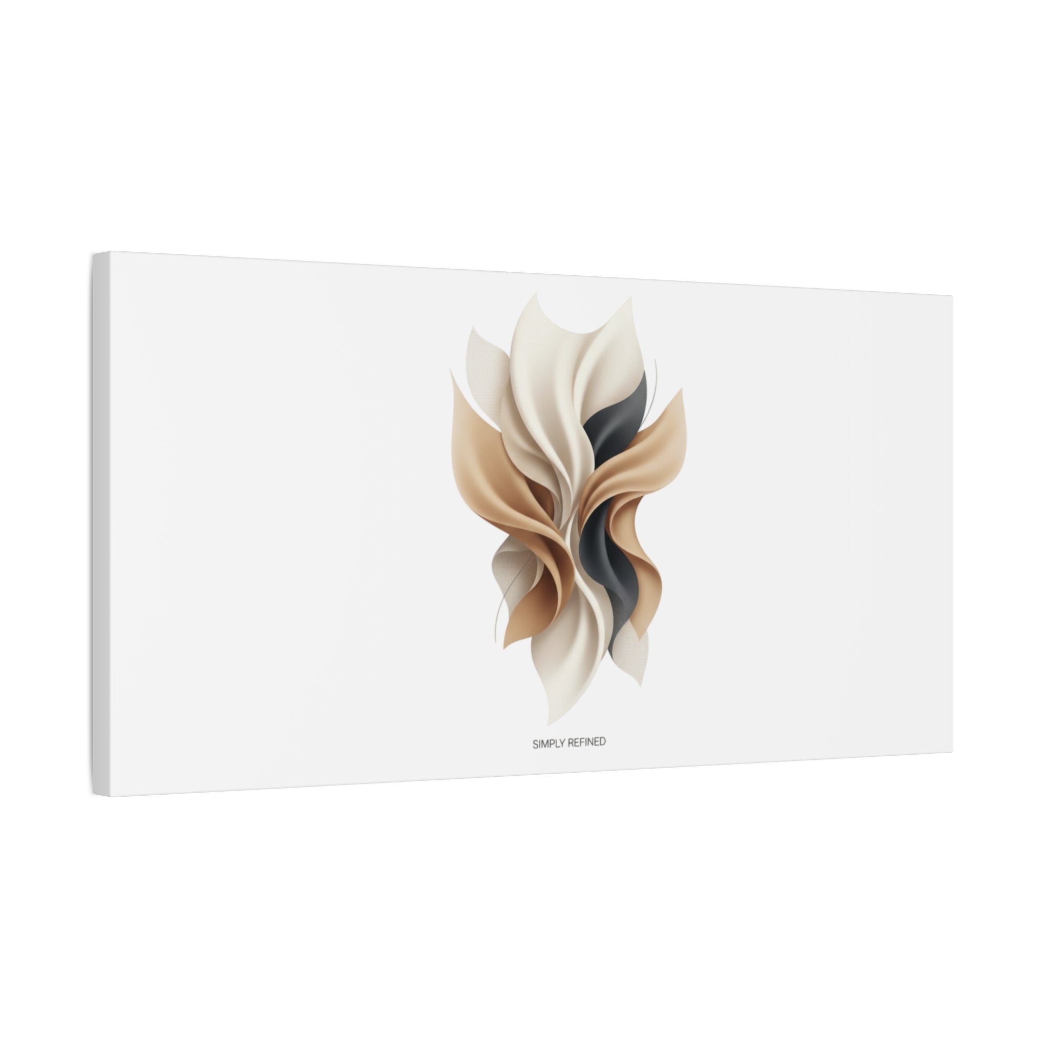 Neutral Abstract Bloom Canvas, Matte Stretched Canvas | Quiet Luxury, Minimalist Wall Art