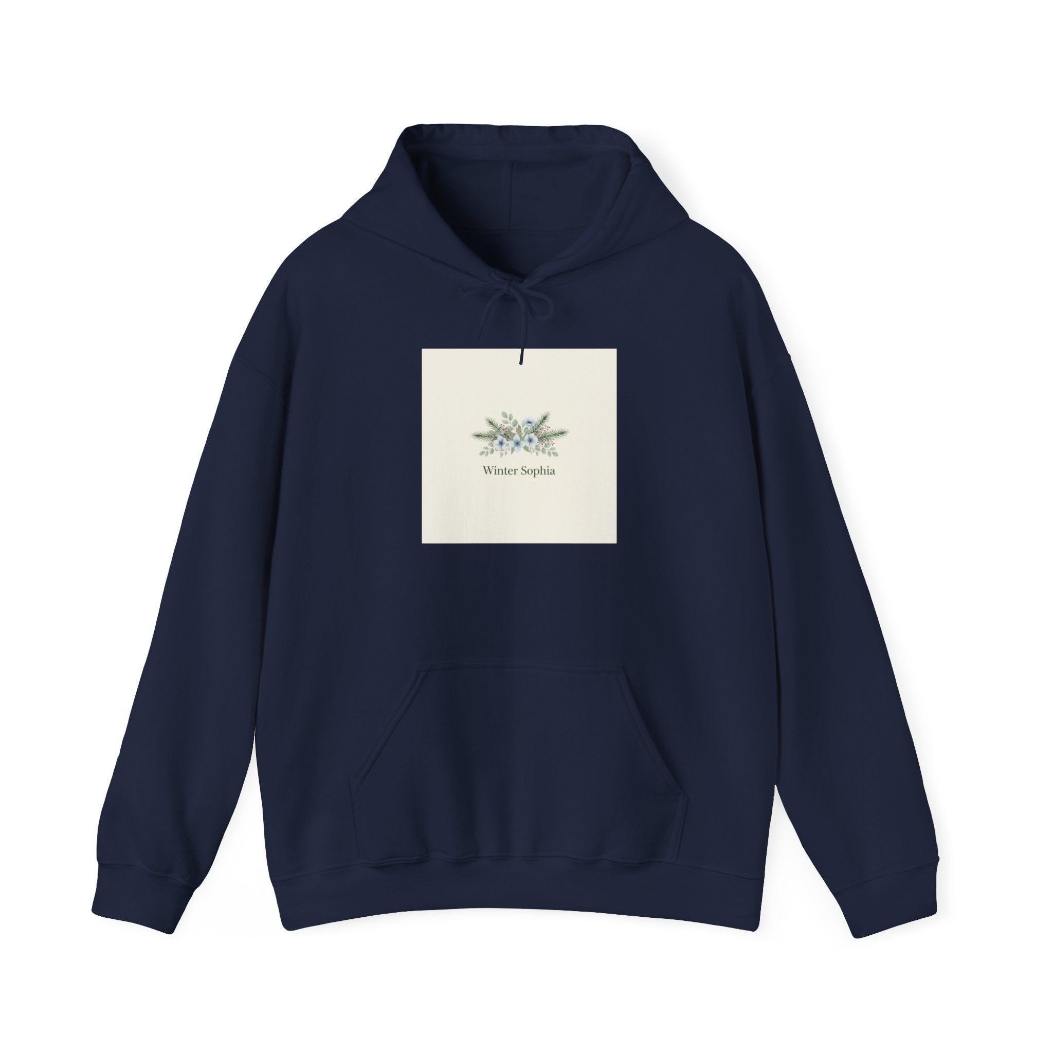 Winter Sprig Hoodie | minimal winter florals, pine branch design