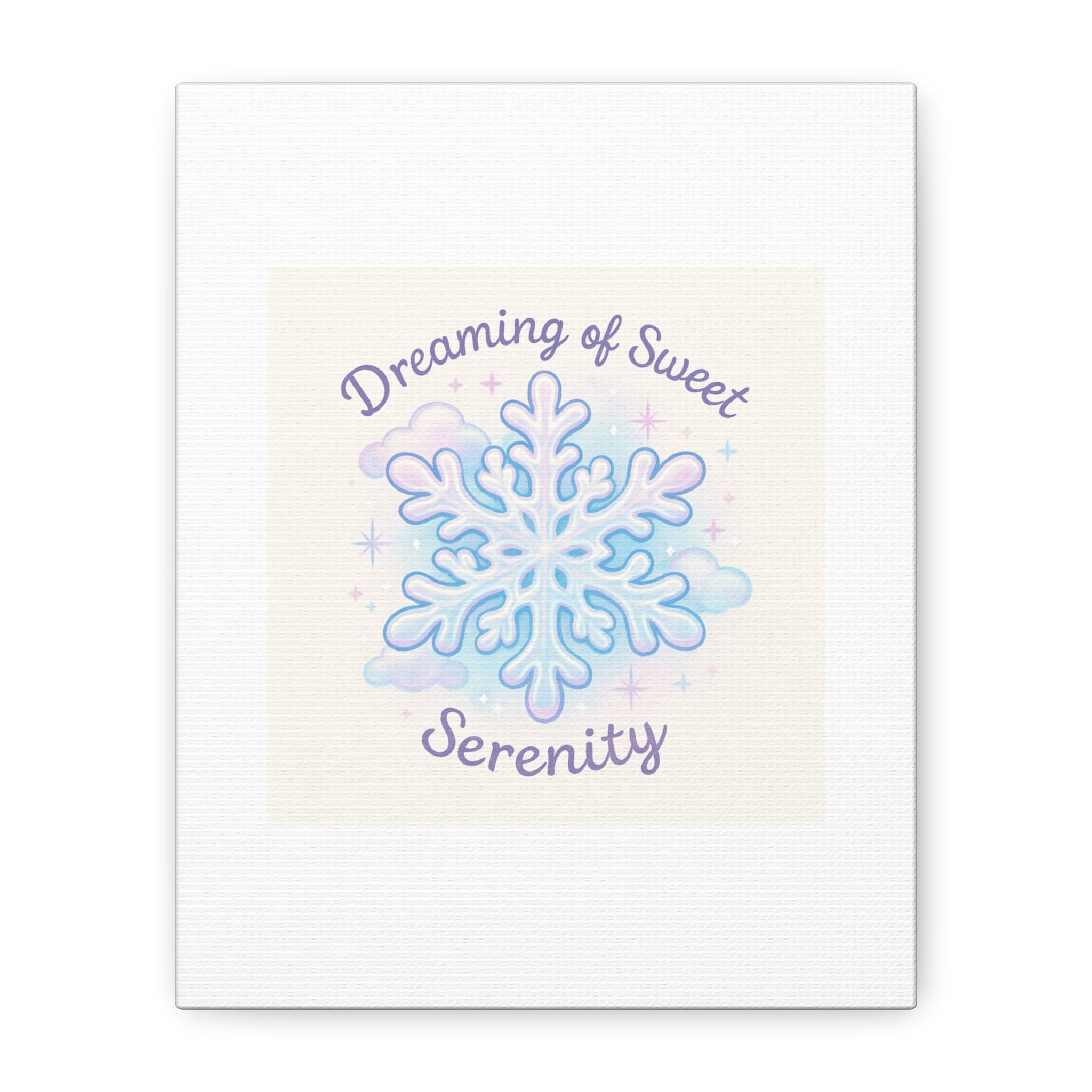 Canvas Wall Art - "Dreaming of Sweet Serenity" Snowflake Illustration