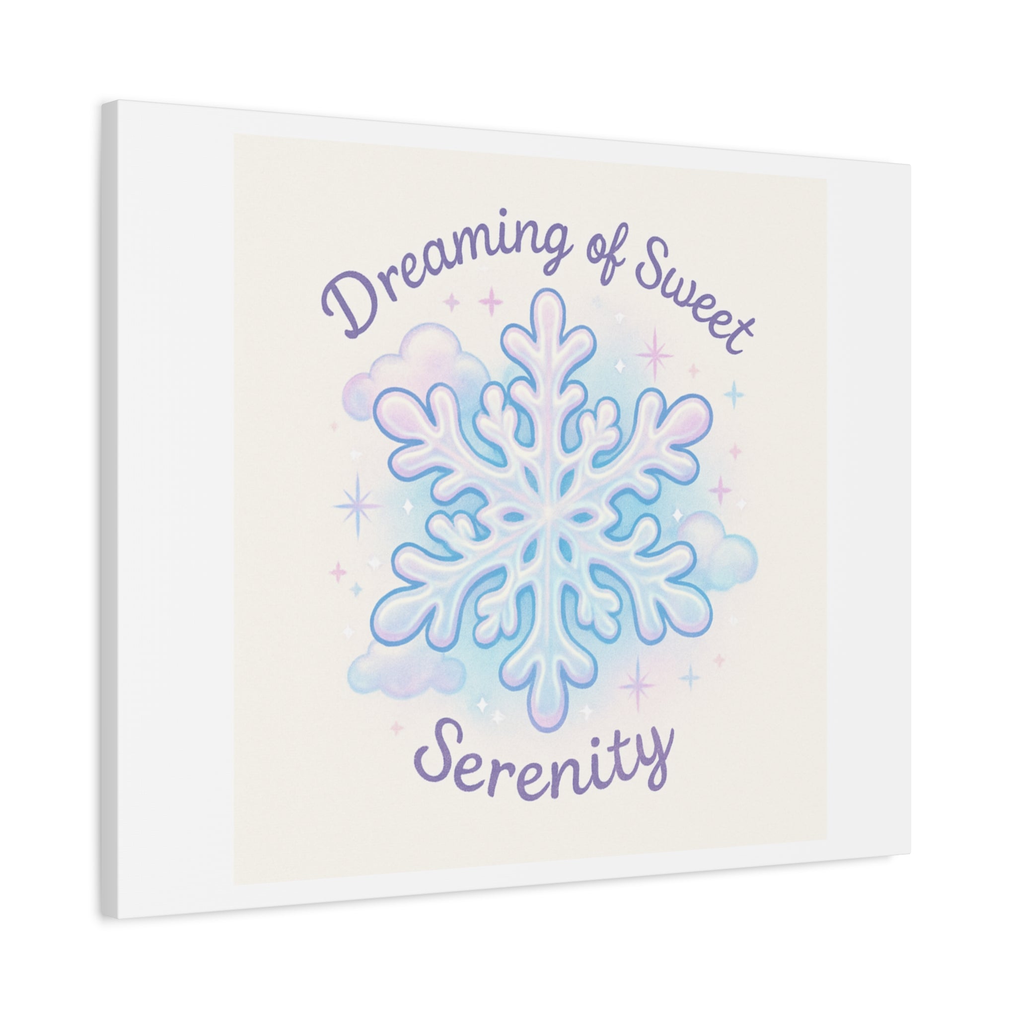 Canvas Wall Art - "Dreaming of Sweet Serenity" Snowflake Illustration