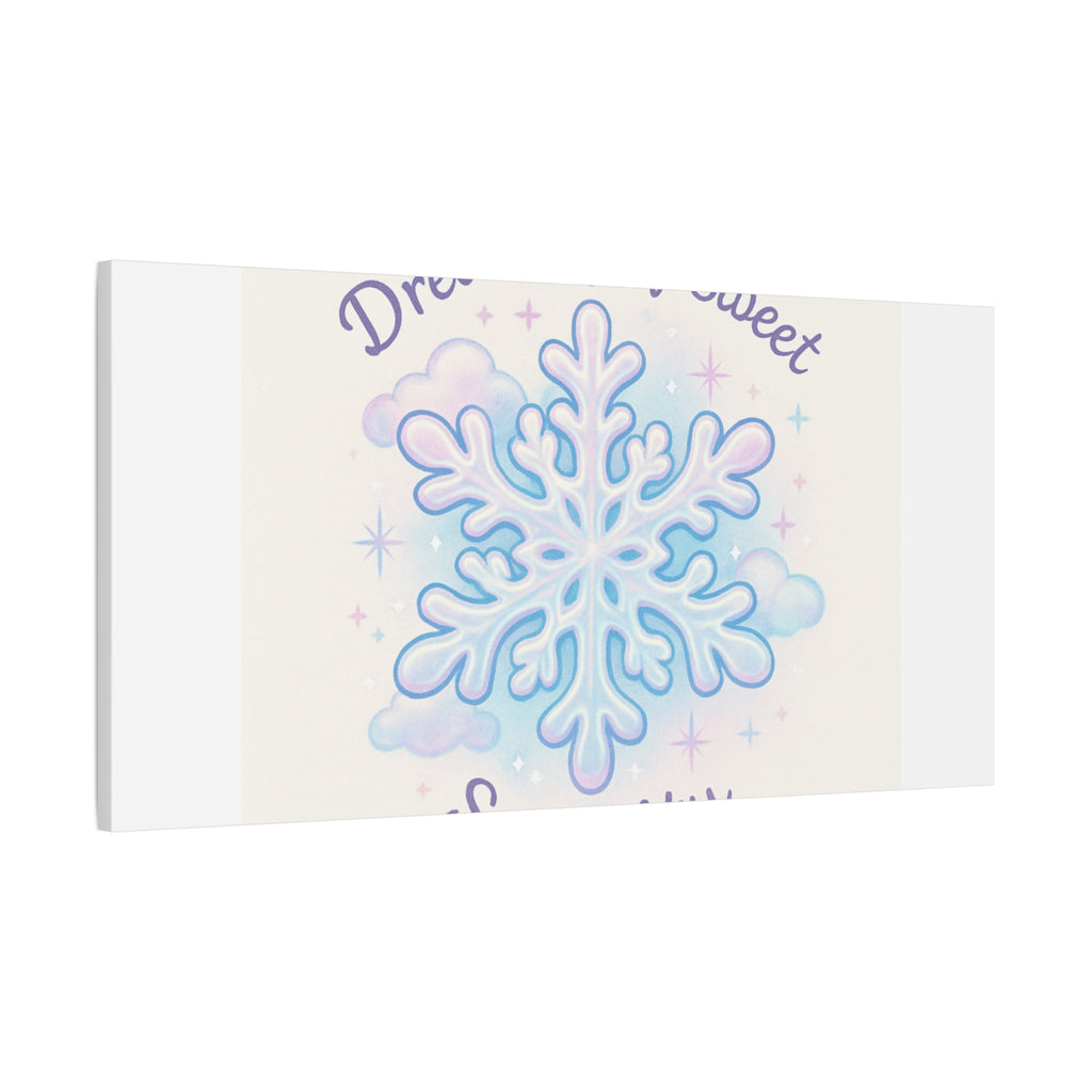 Canvas Wall Art - "Dreaming of Sweet Serenity" Snowflake Illustration