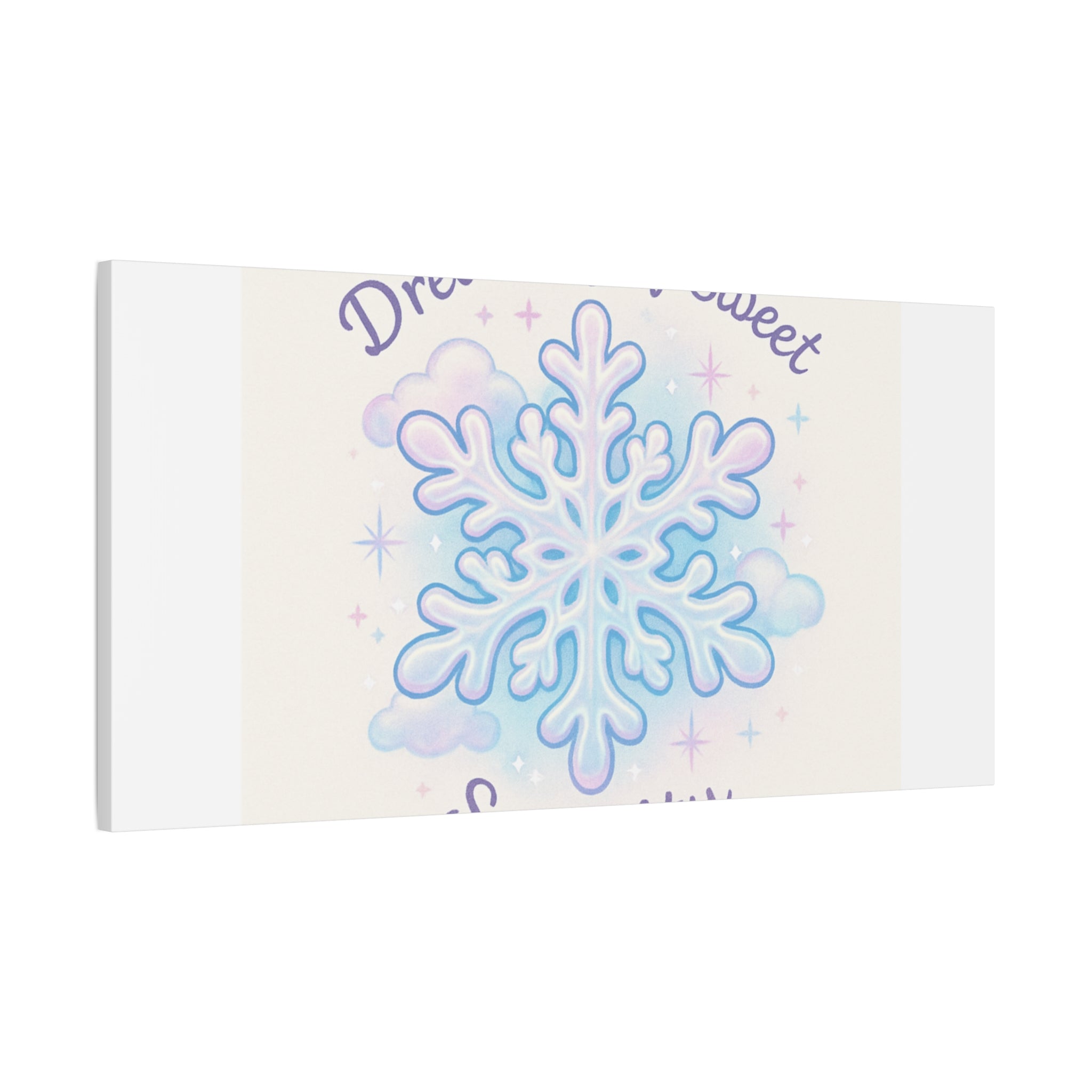 Canvas Wall Art - "Dreaming of Sweet Serenity" Snowflake Illustration