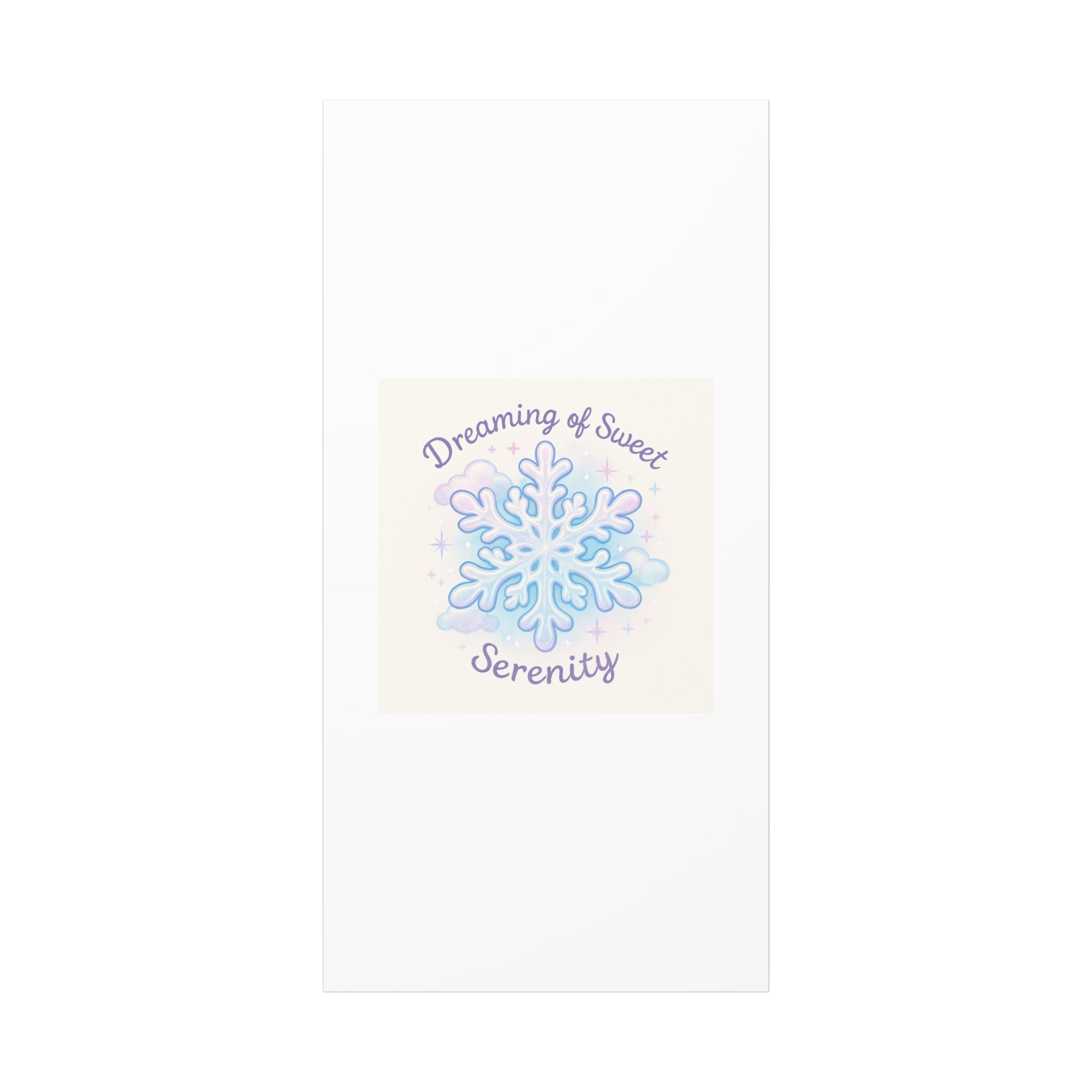 Canvas Wall Art - "Dreaming of Sweet Serenity" Snowflake Illustration