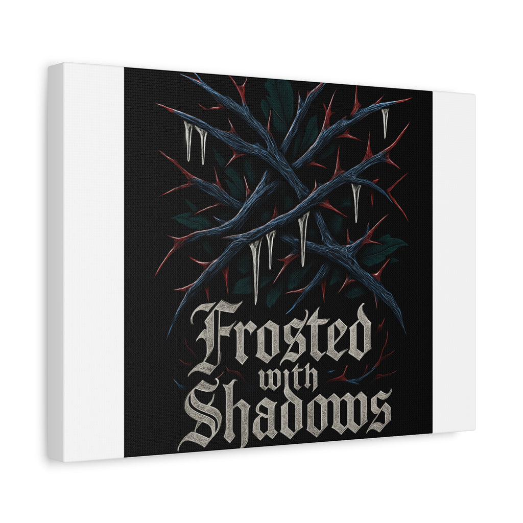 Frosted With Shadows Canvas Art — Gothic Winter Icicle Wall Decor