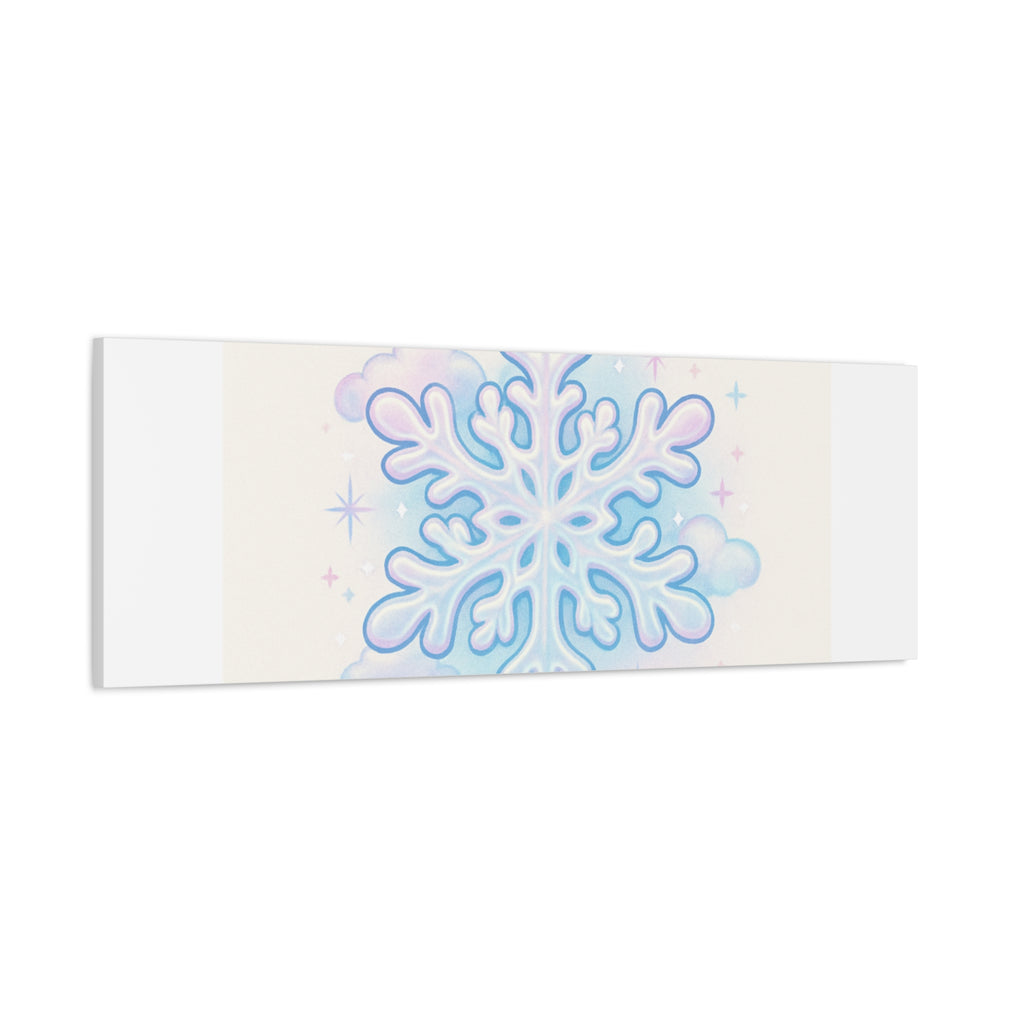Canvas Wall Art - "Dreaming of Sweet Serenity" Snowflake Illustration