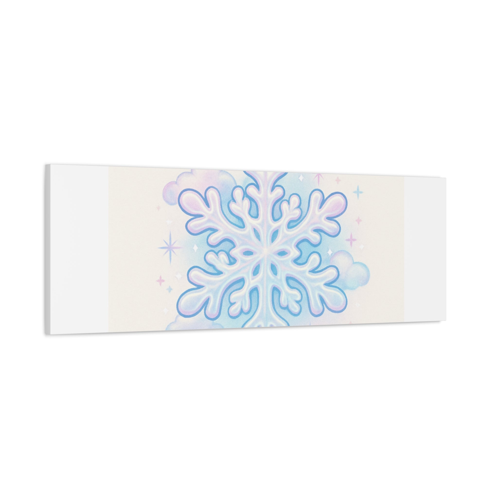 Canvas Wall Art - "Dreaming of Sweet Serenity" Snowflake Illustration