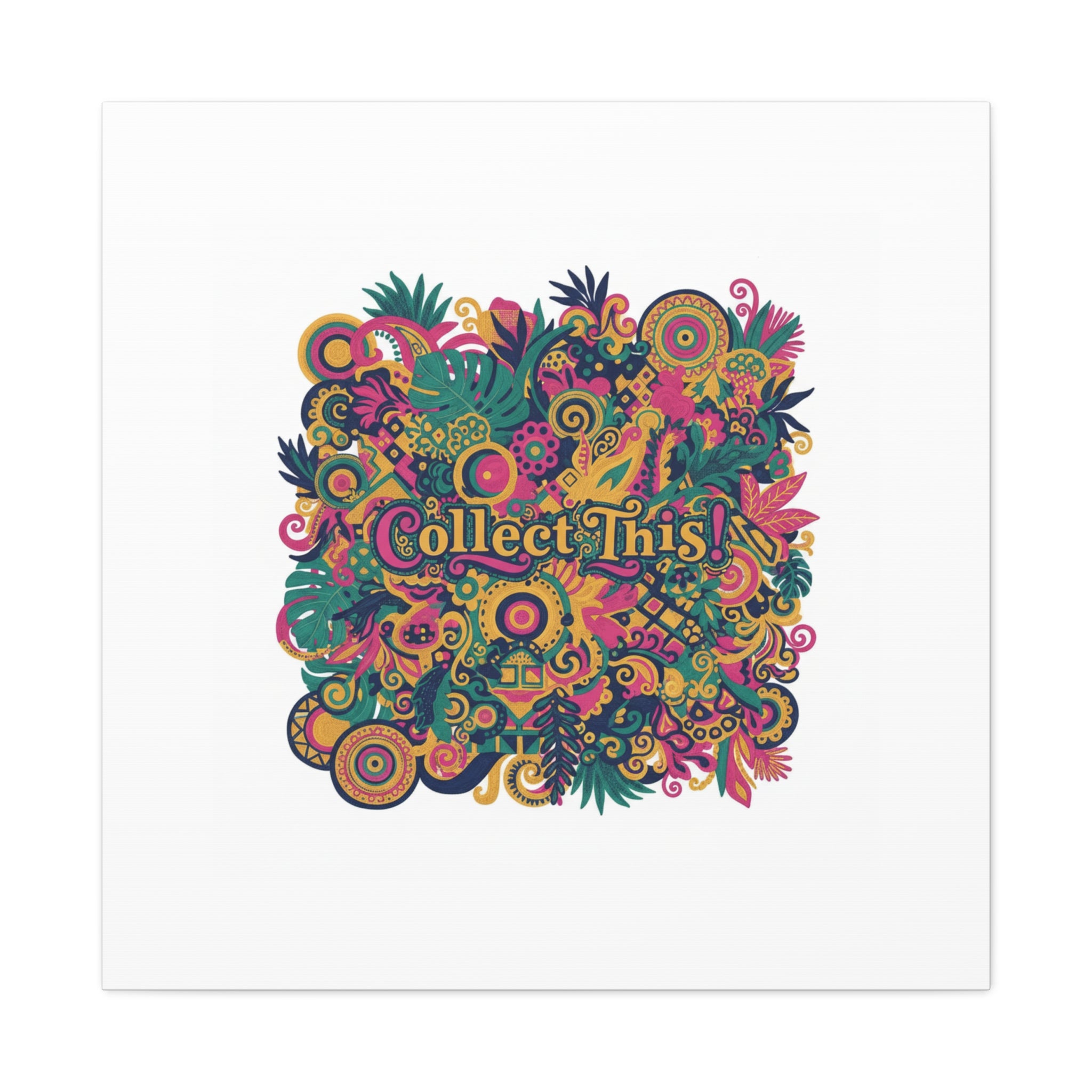 Collect This! Maximalist Floral Collage Canvas | Bold Boho Pattern, Colorful Ornament