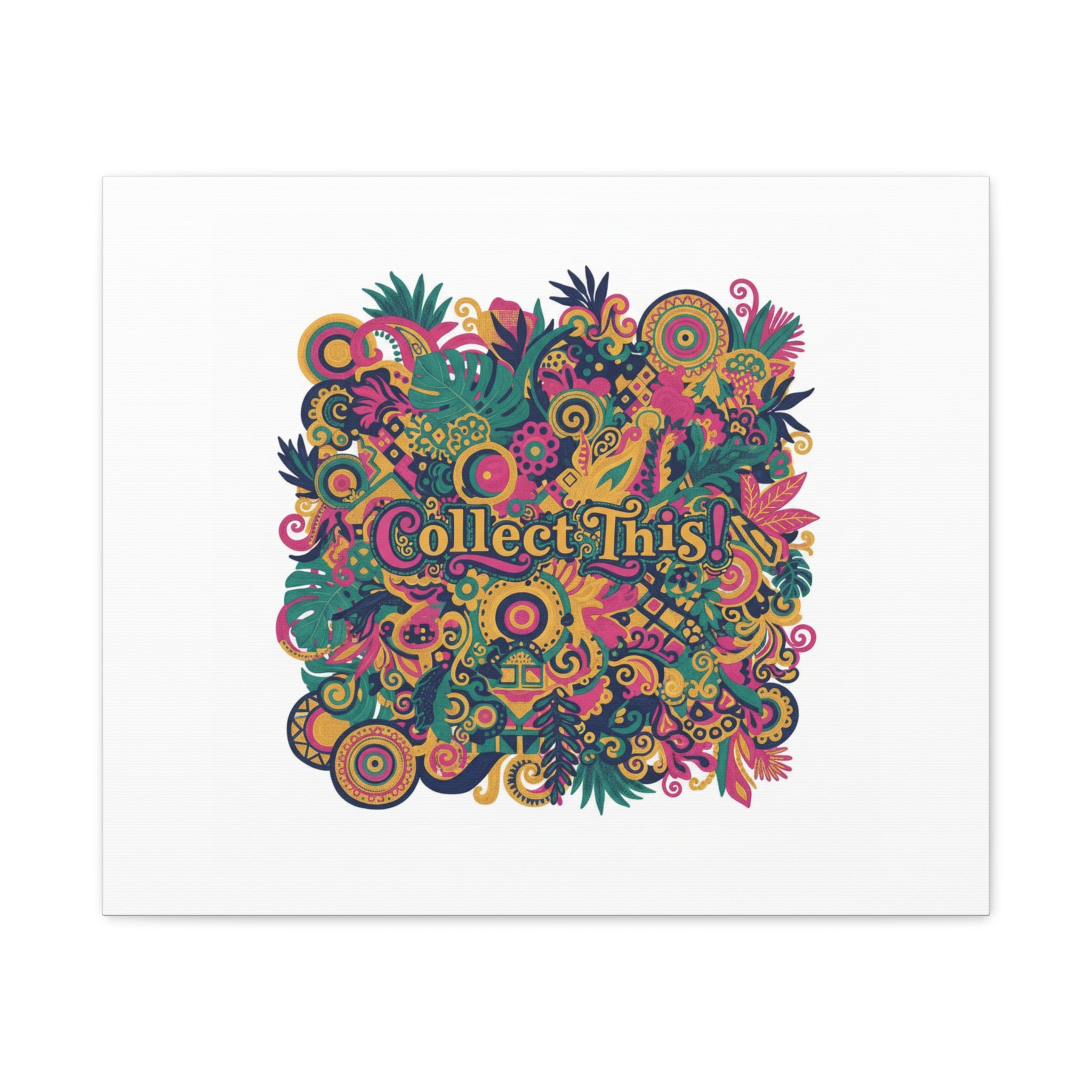 Collect This! Maximalist Floral Collage Canvas | Bold Boho Pattern, Colorful Ornament