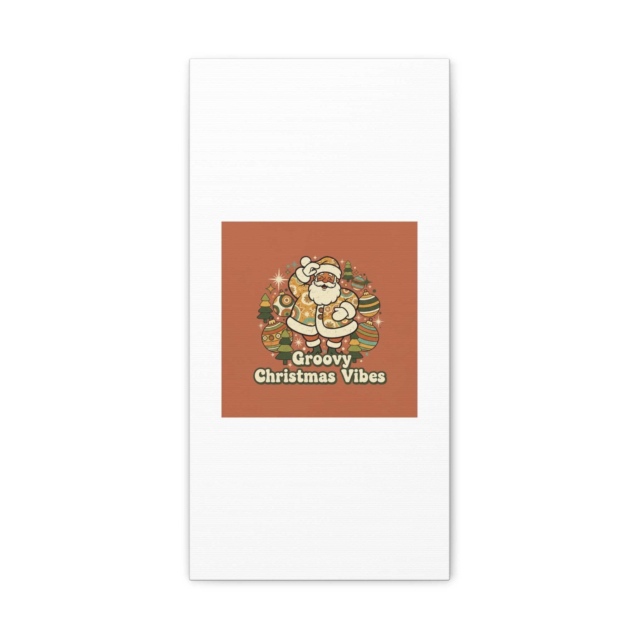 Groovy Christmas Vibes Canvas | 1970s Retro Holiday Art, Vintage Noel
