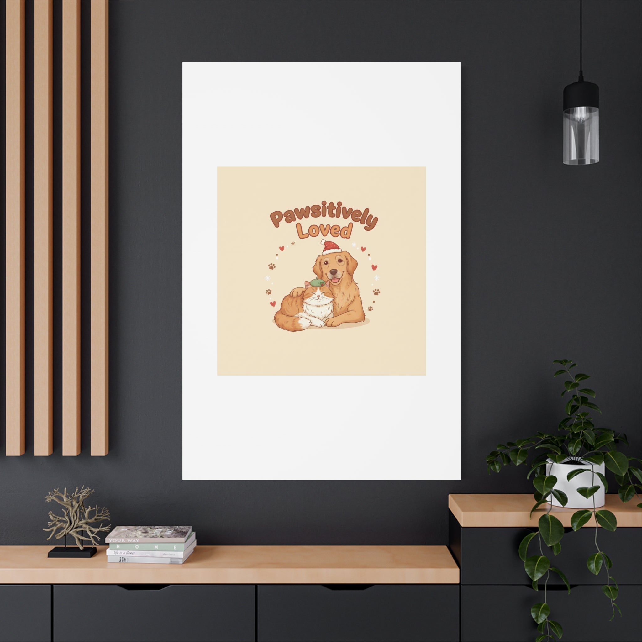 Pawsitively Loved Canvas, Pet Holiday Wall Art | Senior Dog Christmas Decor