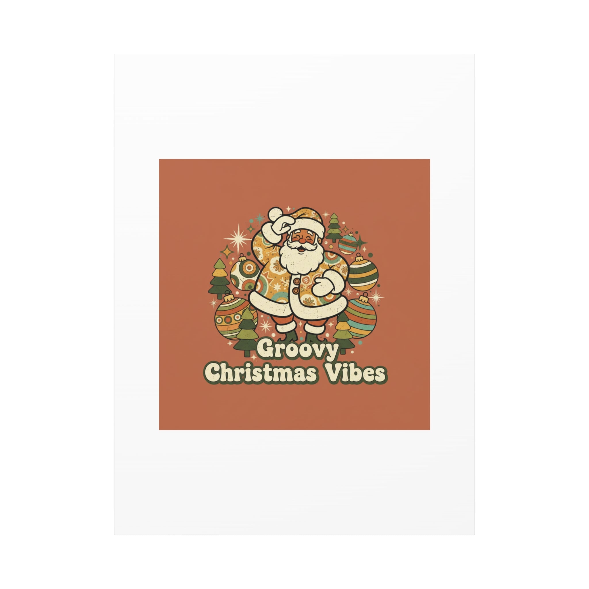 Groovy Christmas Vibes Canvas | 1970s Retro Holiday Art, Vintage Noel
