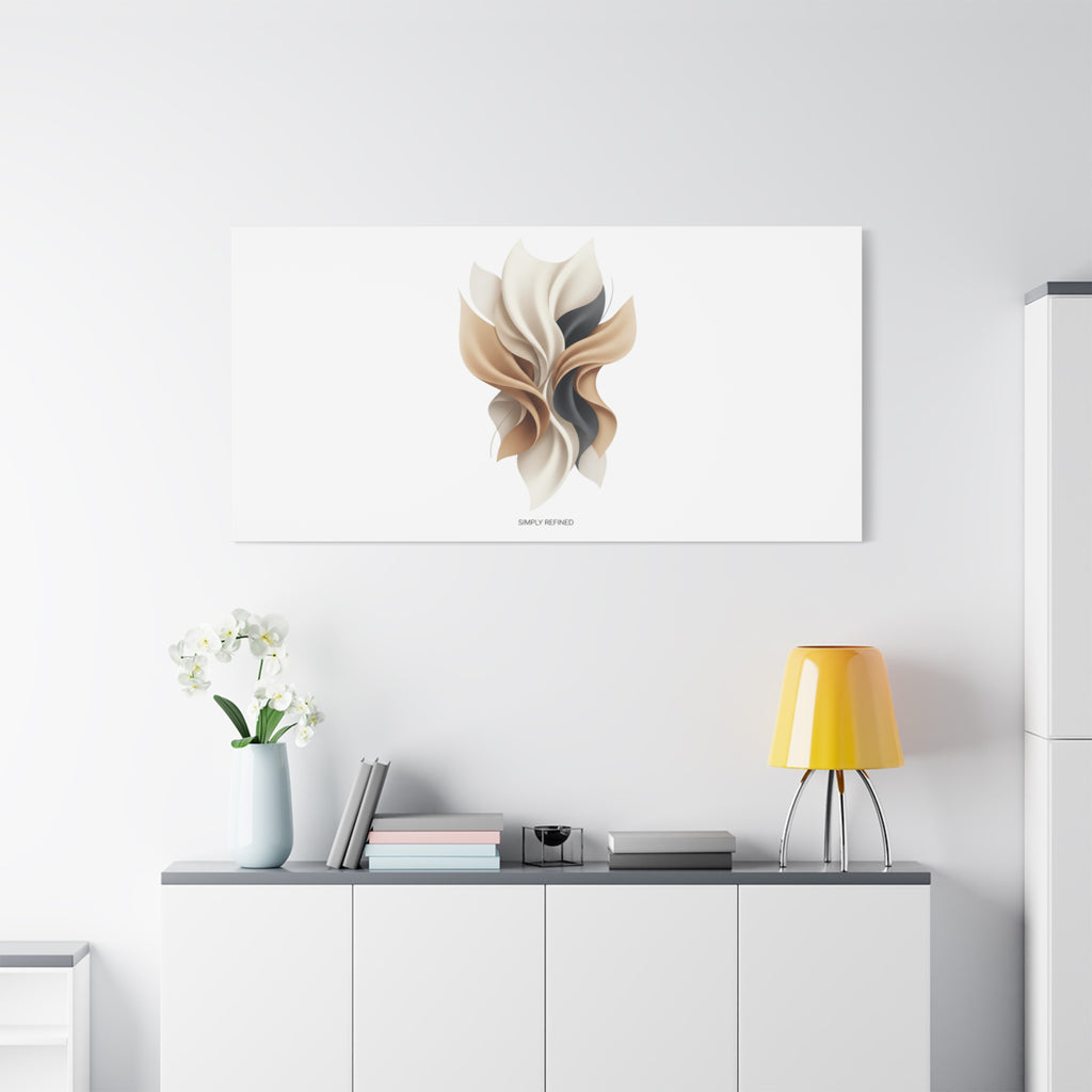Neutral Abstract Bloom Canvas, Matte Stretched Canvas | Quiet Luxury, Minimalist Wall Art