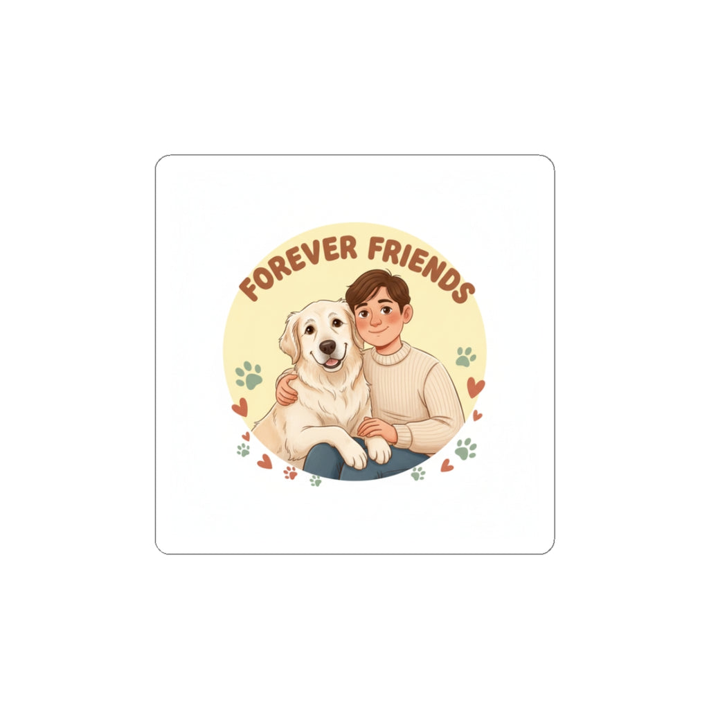 Forever Friends Pet Sticker | Senior Dog Love, Paw Print Holiday
