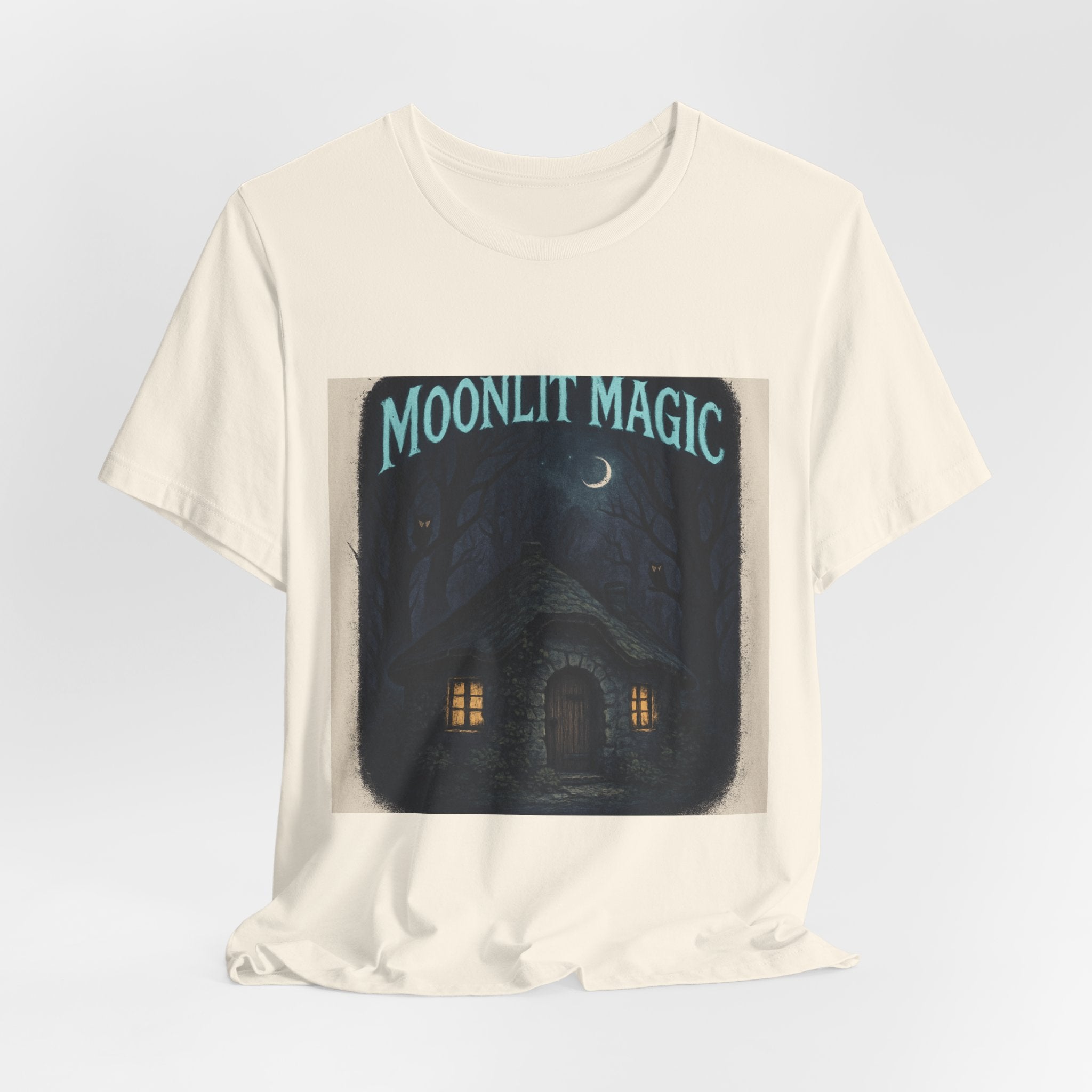 Moonlit Magic Cottage Tee — Night Forest Graphic T-Shirt