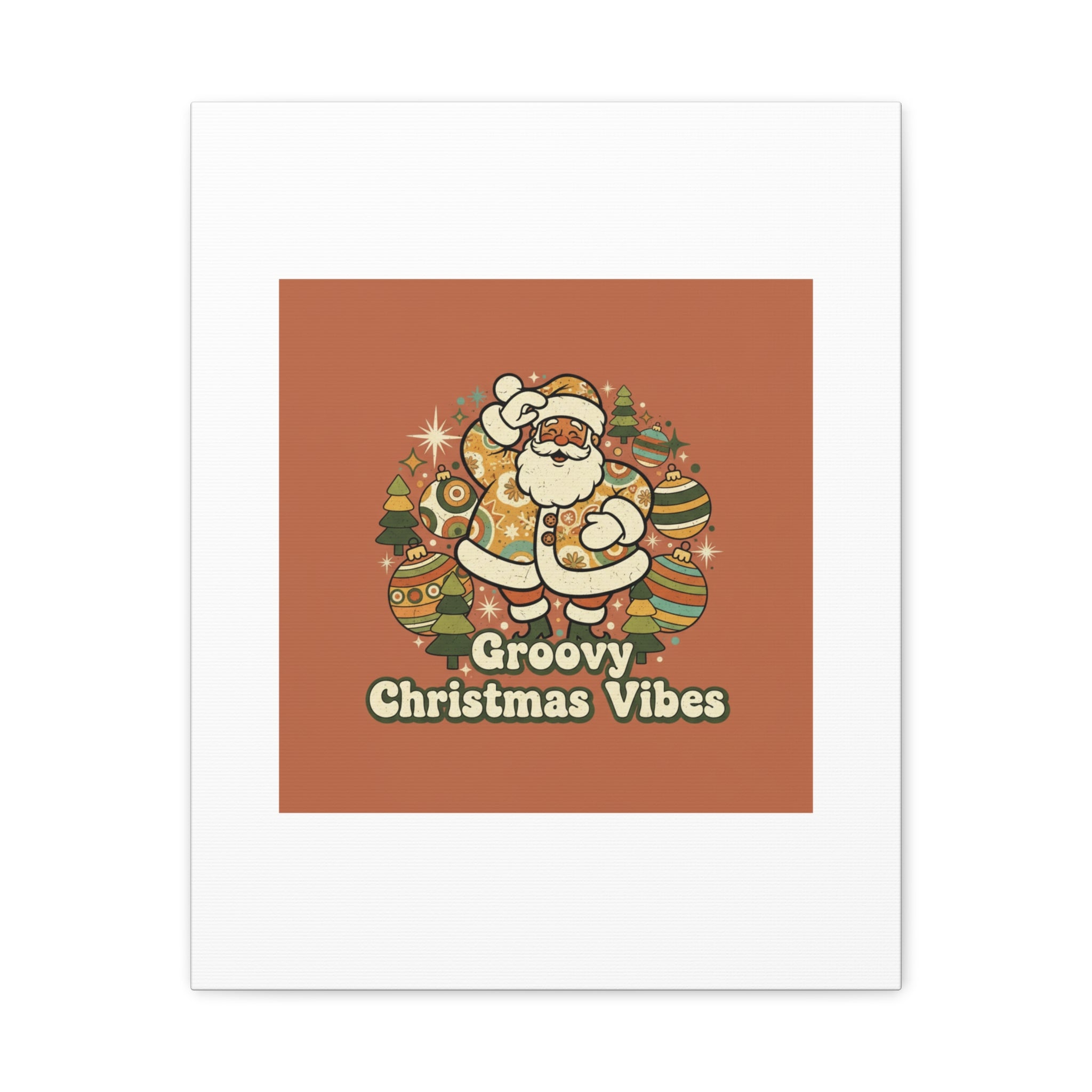 Groovy Christmas Vibes Canvas | 1970s Retro Holiday Art, Vintage Noel