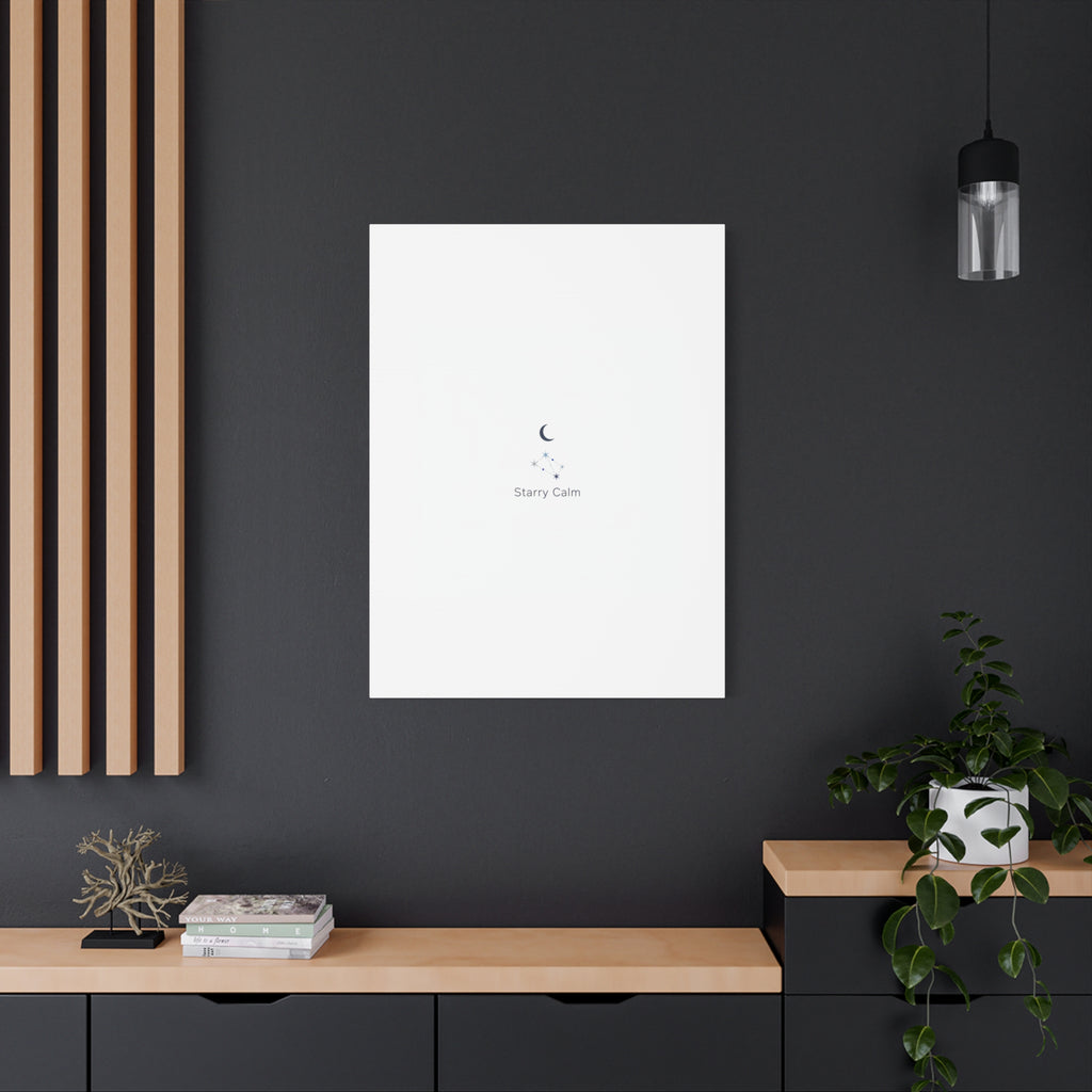 Starry Calm Moon & Constellation Canvas, minimal astrology art print