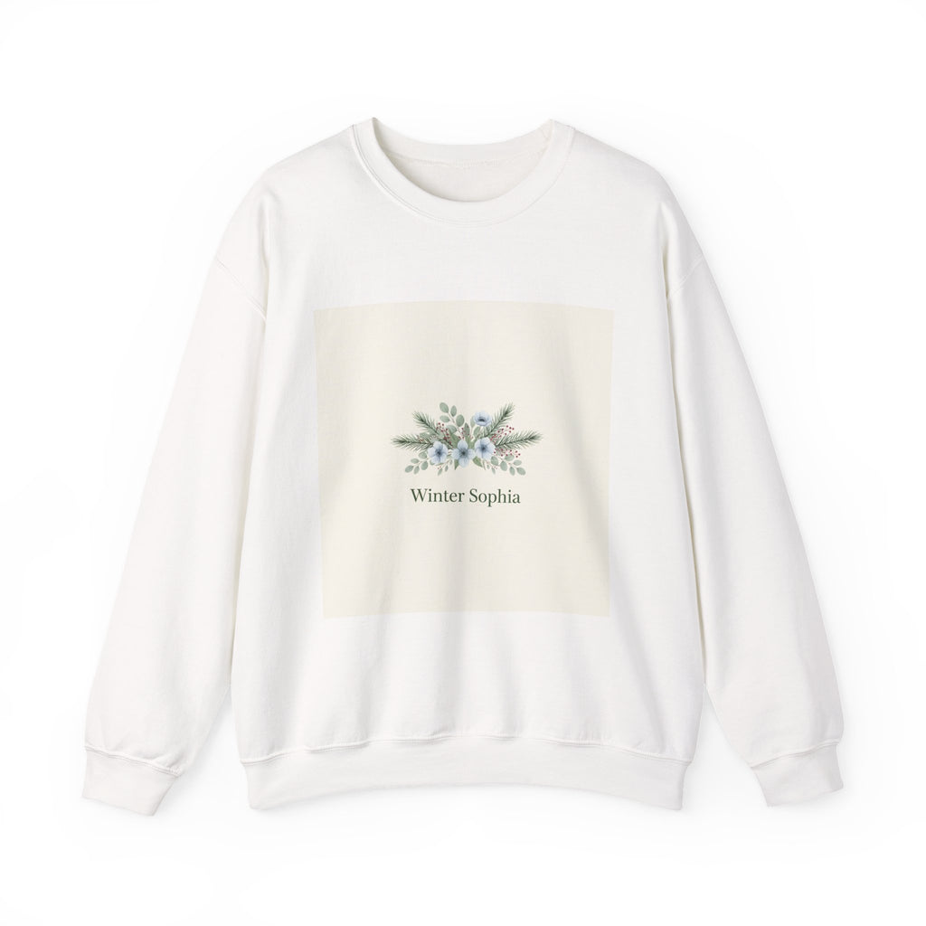Winter Botanical Wreath Sweatshirt | pine branch design, minimal winter florals