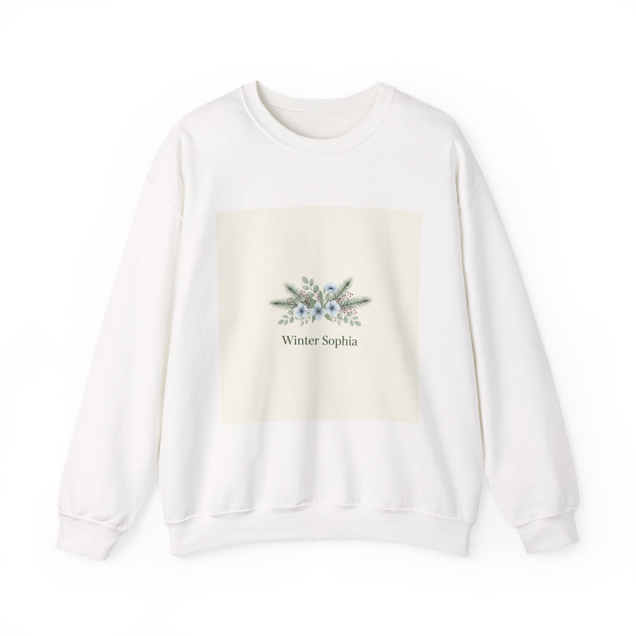 Winter Botanical Wreath Sweatshirt | pine branch design, minimal winter florals