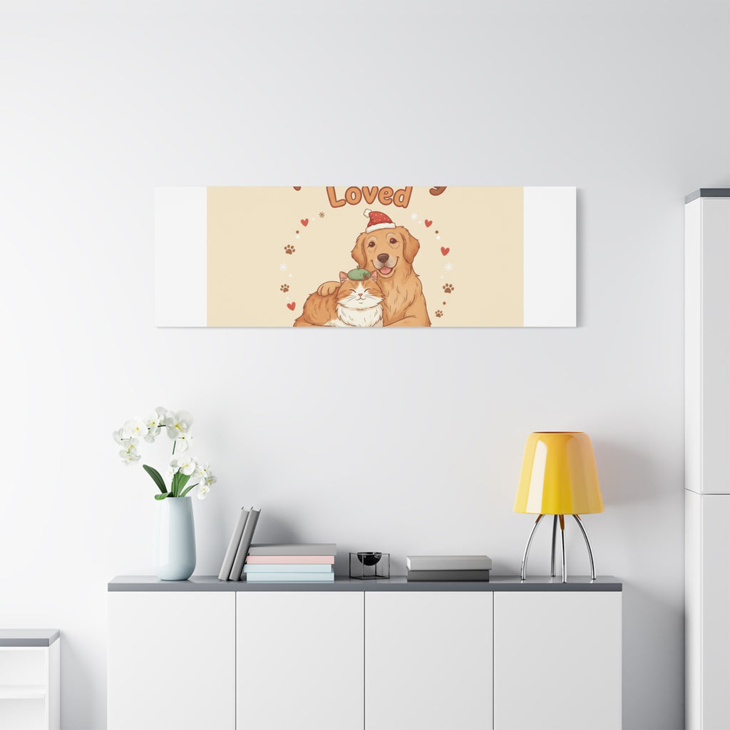 Pawsitively Loved Canvas, Pet Holiday Wall Art | Senior Dog Christmas Decor