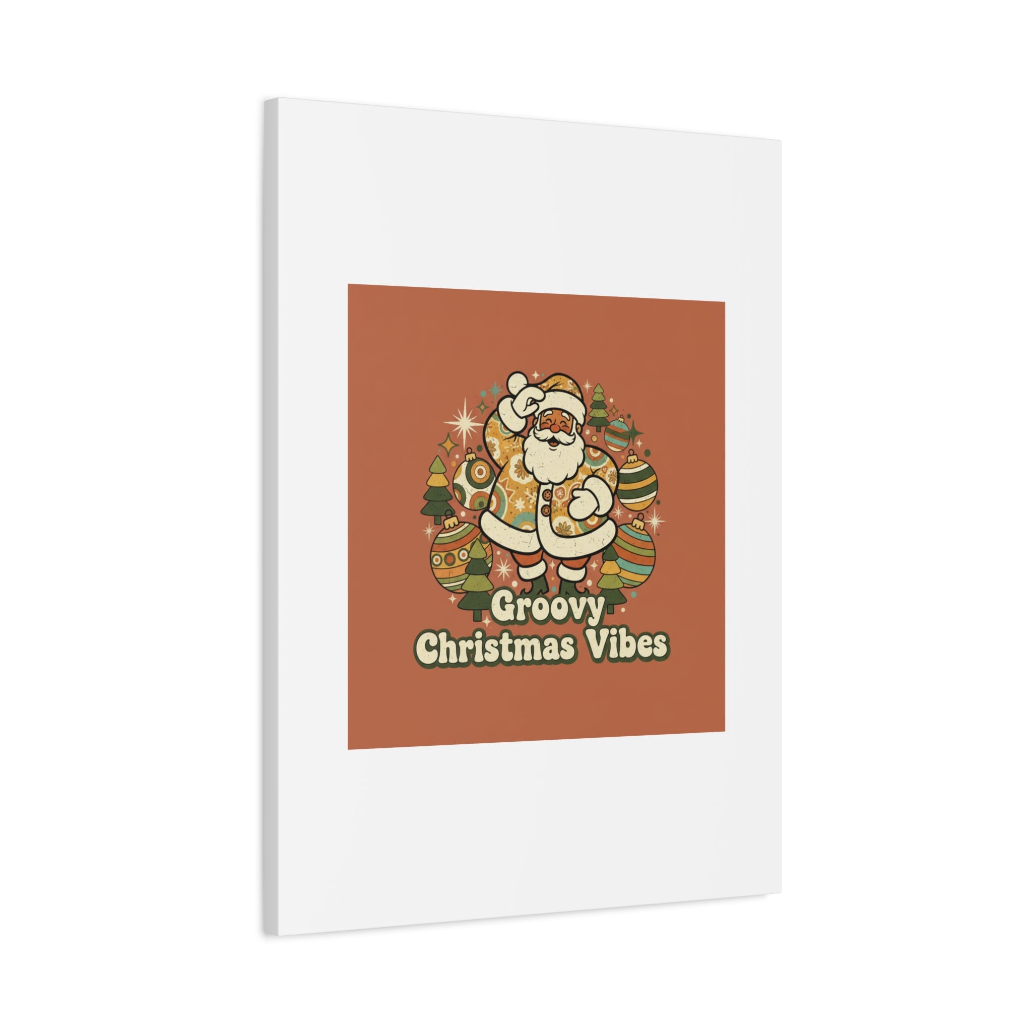Groovy Christmas Vibes Canvas | 1970s Retro Holiday Art, Vintage Noel