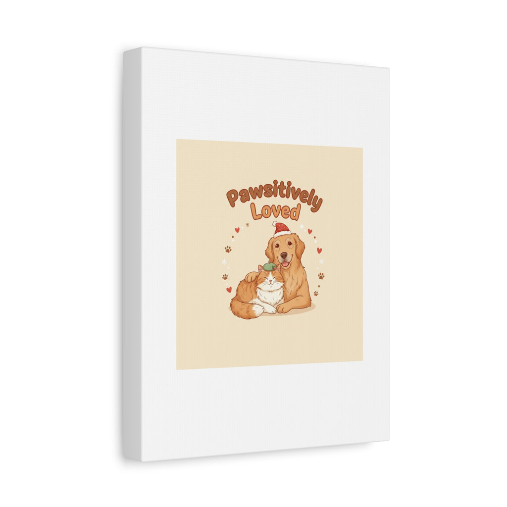 Pawsitively Loved Canvas, Pet Holiday Wall Art | Senior Dog Christmas Decor