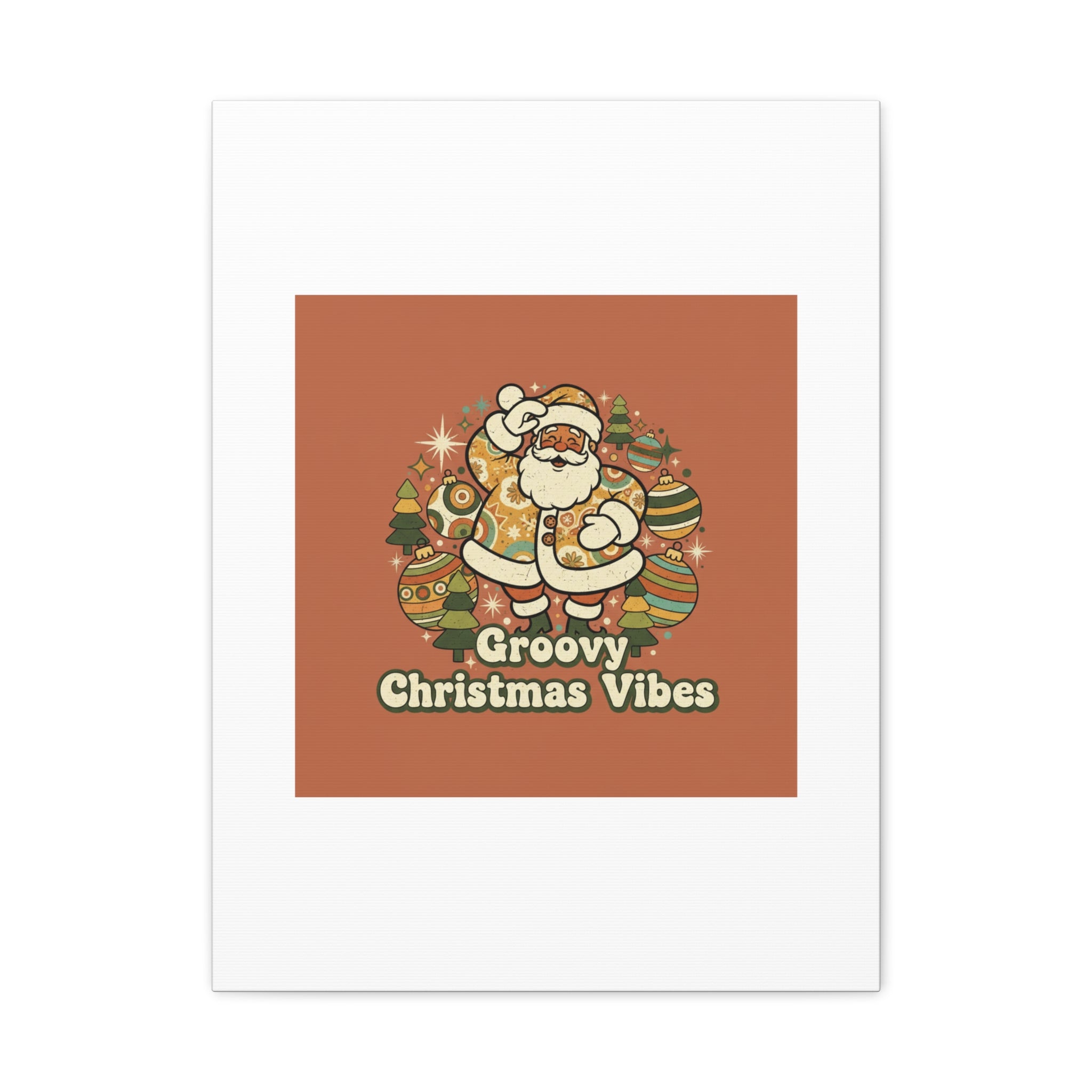 Groovy Christmas Vibes Canvas | 1970s Retro Holiday Art, Vintage Noel