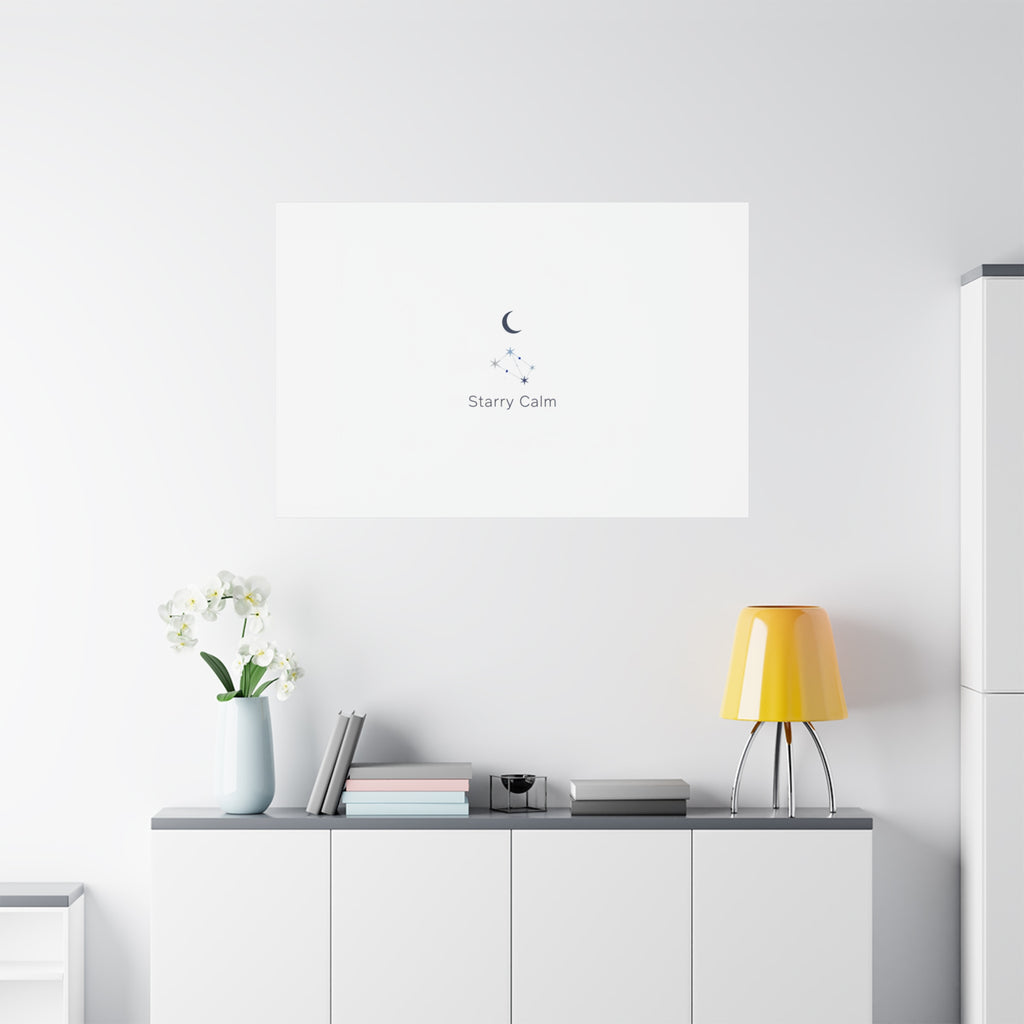 Starry Calm Moon & Constellation Canvas, minimal astrology art print