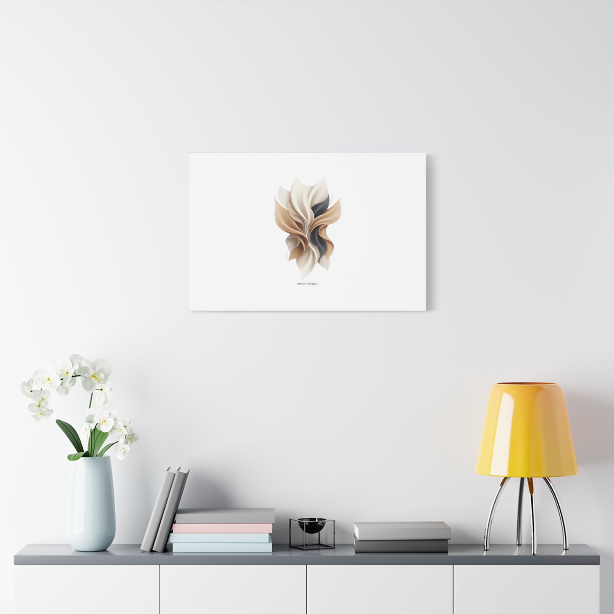 Neutral Abstract Bloom Canvas, Matte Stretched Canvas | Quiet Luxury, Minimalist Wall Art
