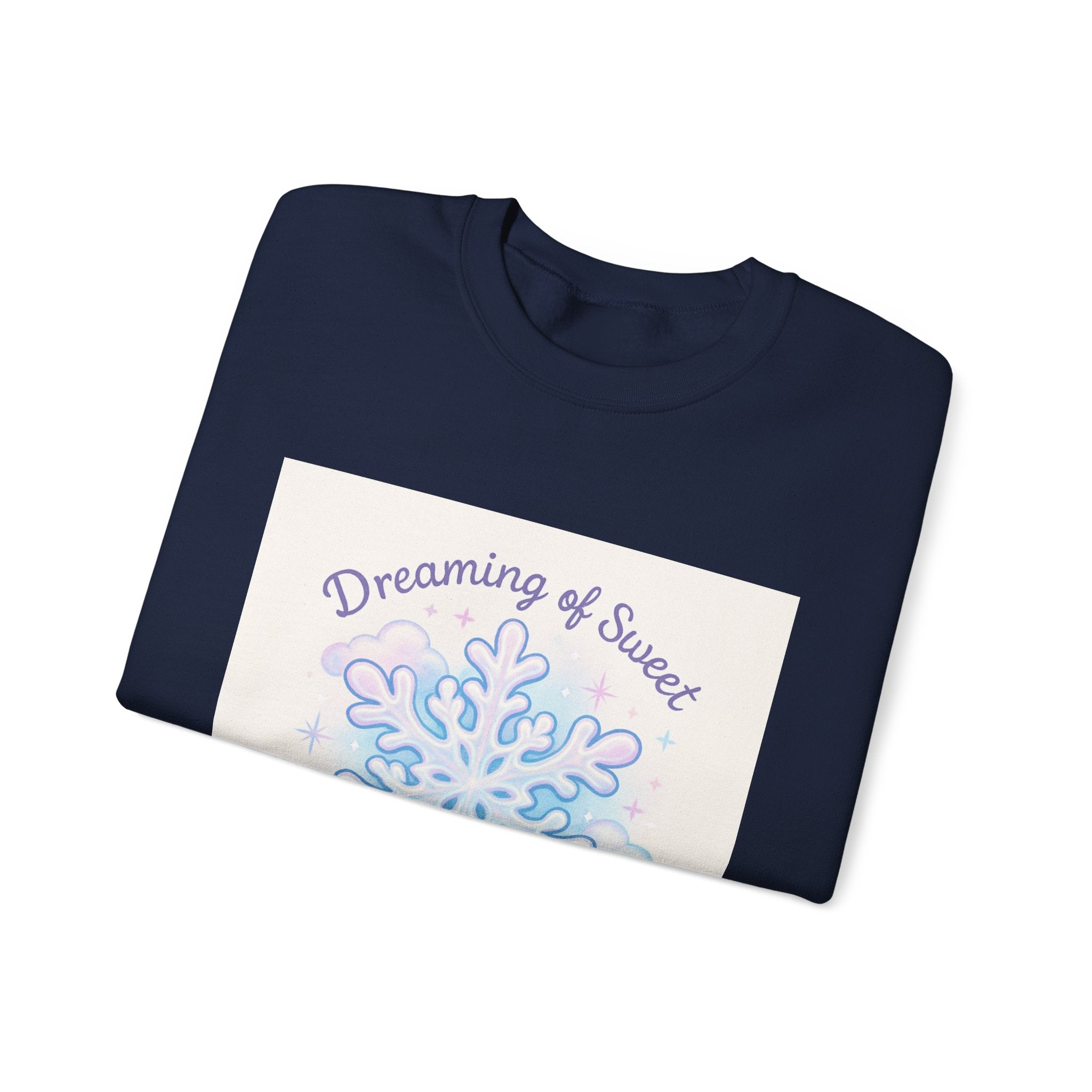Sweatshirt — 'Dreaming of Sweet Serenity' Snowflake Cozy Crewneck