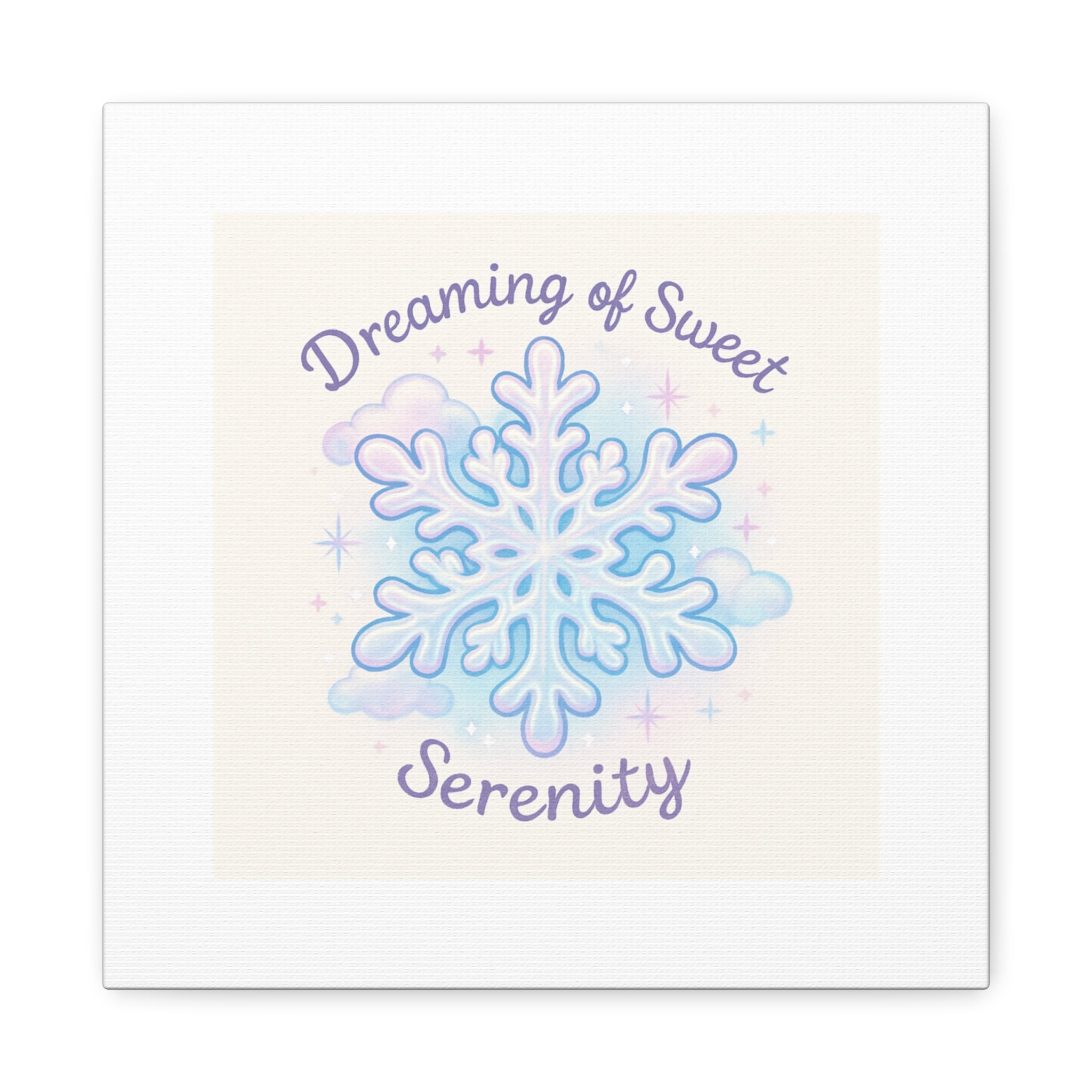 Canvas Wall Art - "Dreaming of Sweet Serenity" Snowflake Illustration
