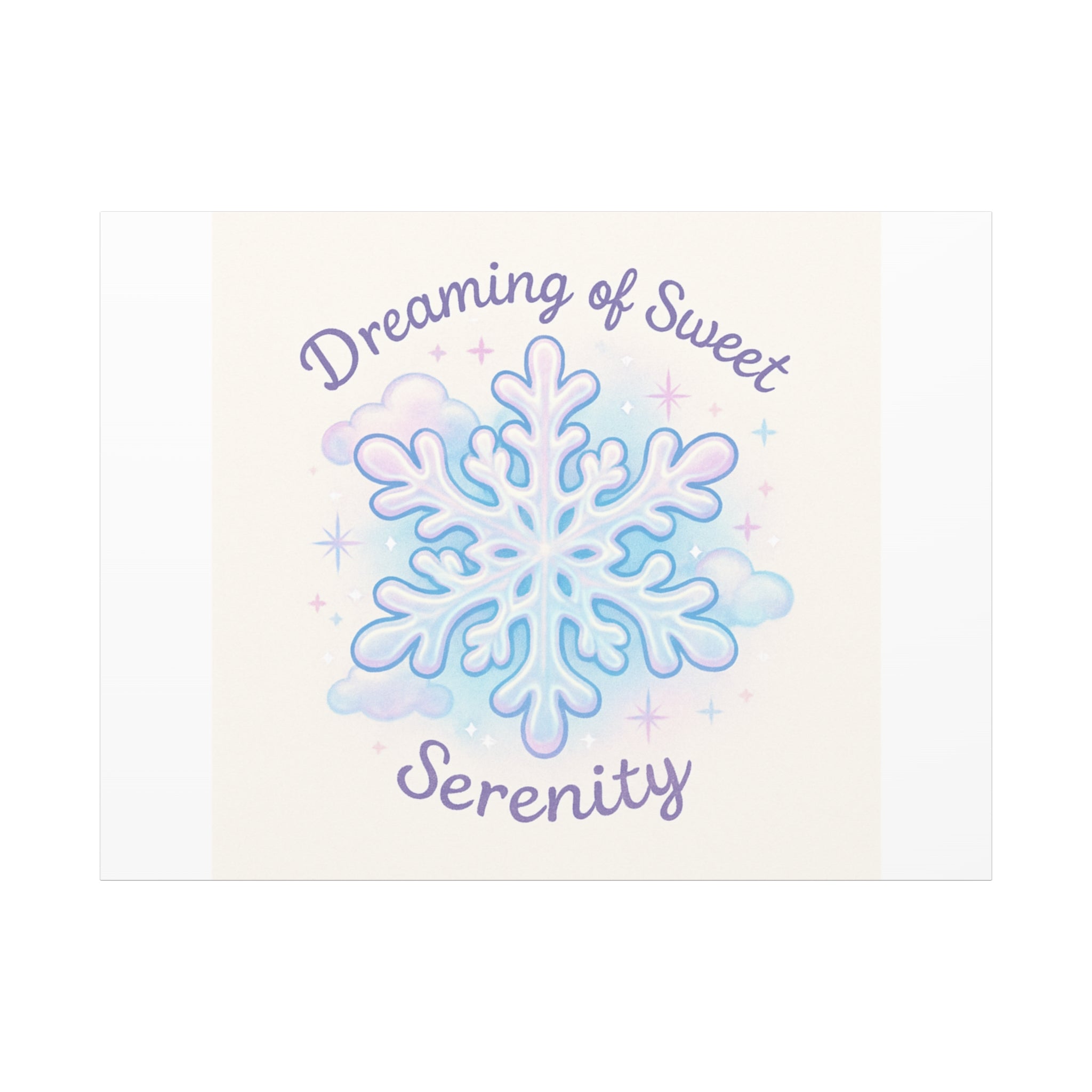 Canvas Wall Art - "Dreaming of Sweet Serenity" Snowflake Illustration