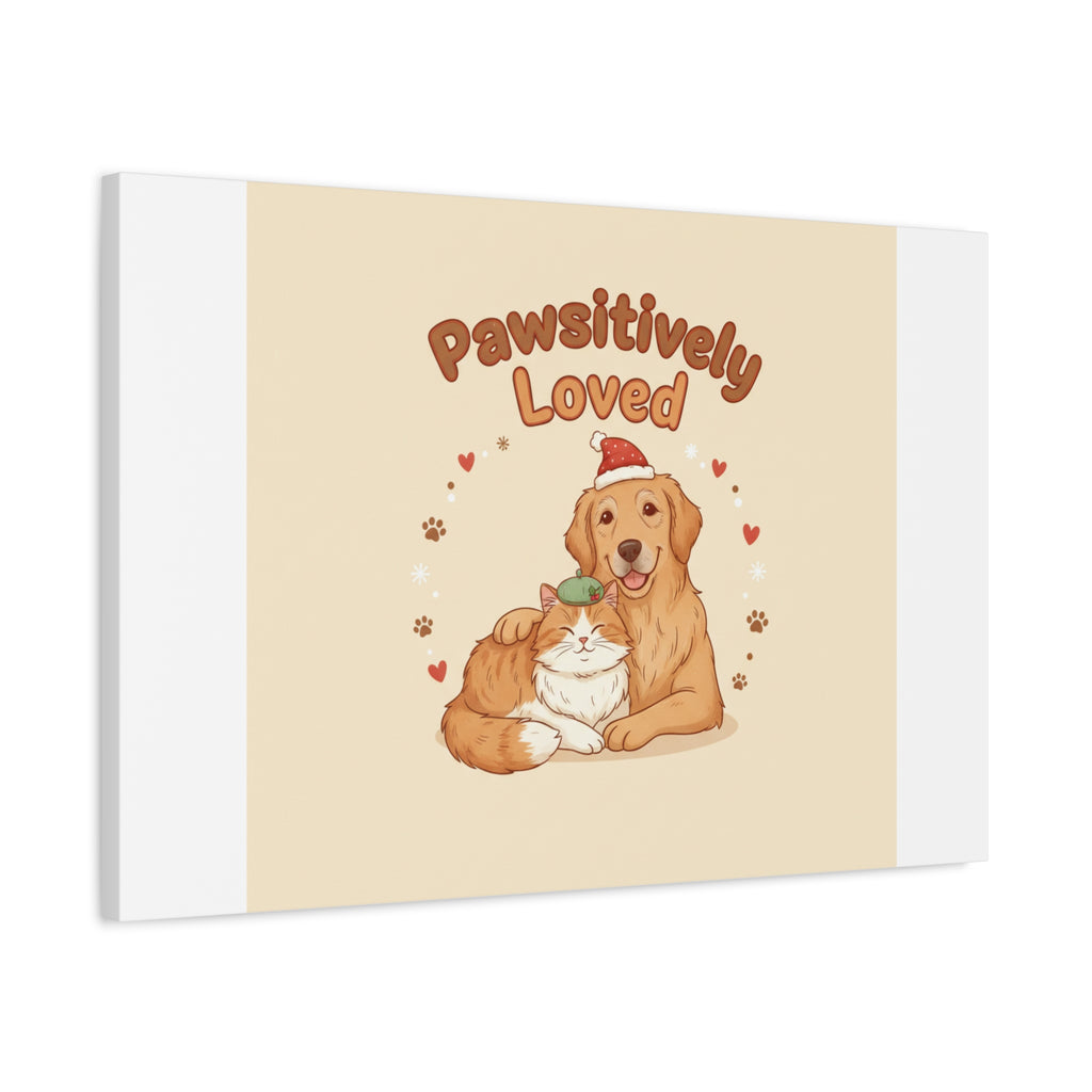 Pawsitively Loved Canvas, Pet Holiday Wall Art | Senior Dog Christmas Decor