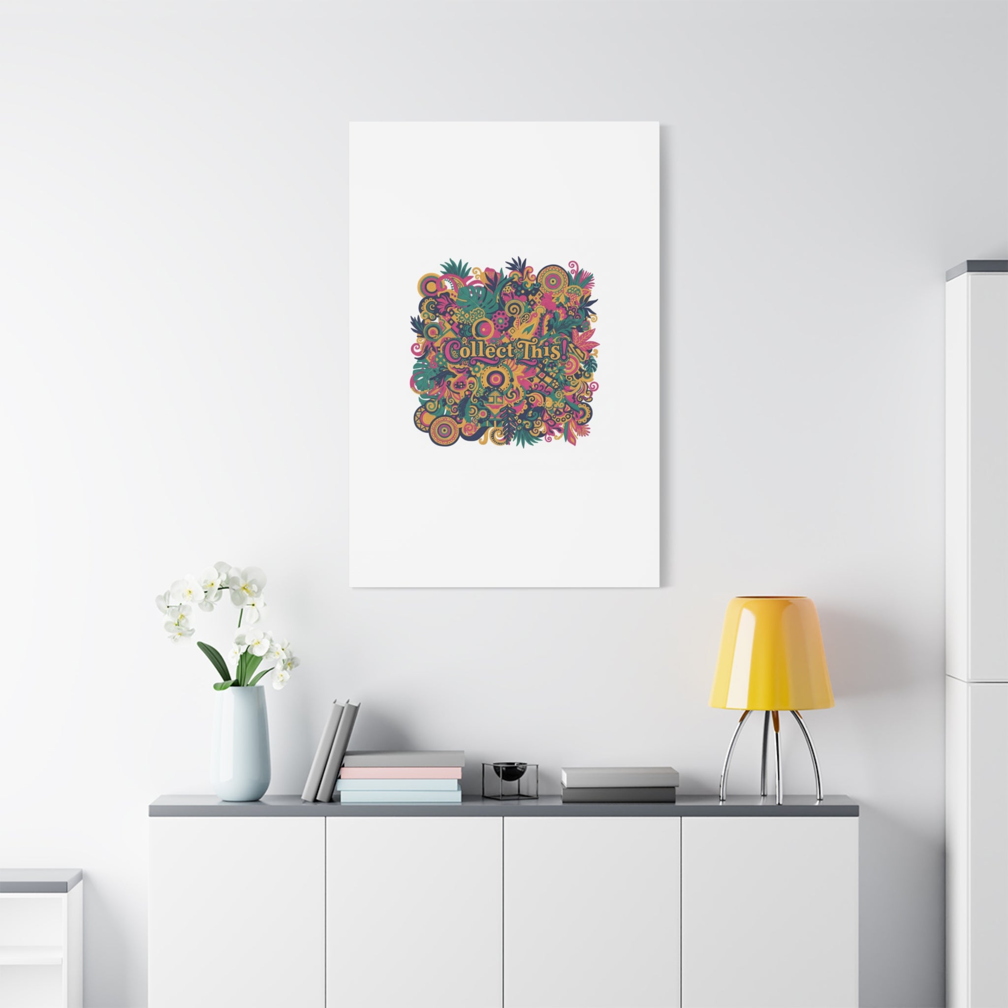 Collect This! Maximalist Floral Collage Canvas | Bold Boho Pattern, Colorful Ornament