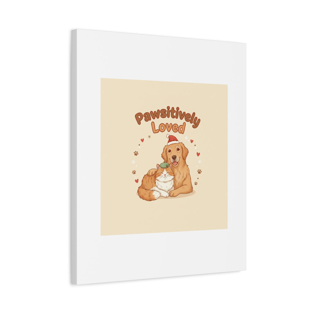 Pawsitively Loved Canvas, Pet Holiday Wall Art | Senior Dog Christmas Decor