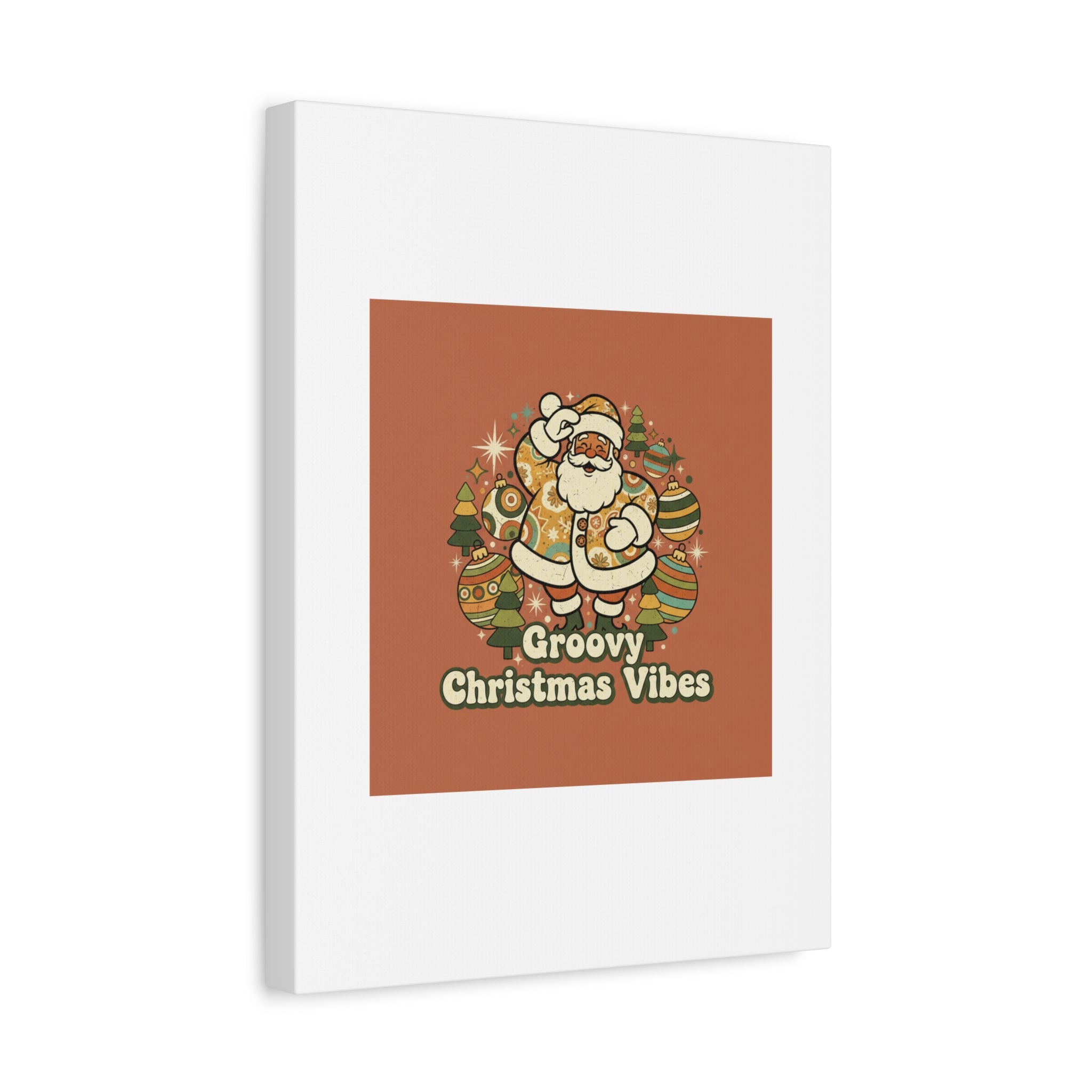 Groovy Christmas Vibes Canvas | 1970s Retro Holiday Art, Vintage Noel