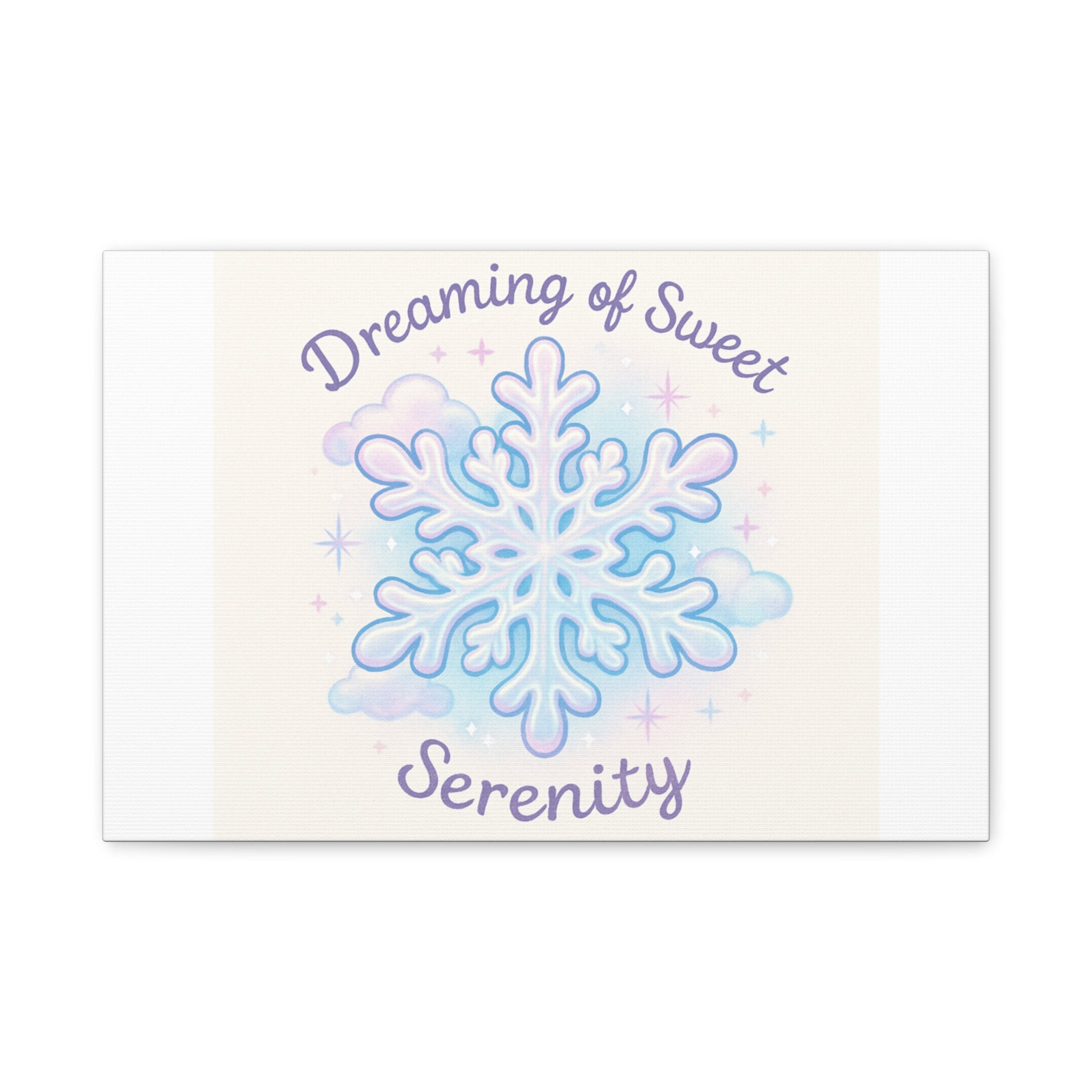 Canvas Wall Art - "Dreaming of Sweet Serenity" Snowflake Illustration