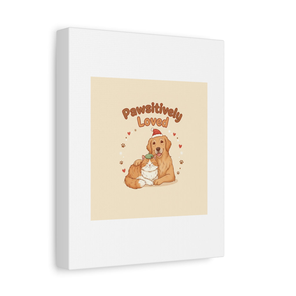 Pawsitively Loved Canvas, Pet Holiday Wall Art | Senior Dog Christmas Decor