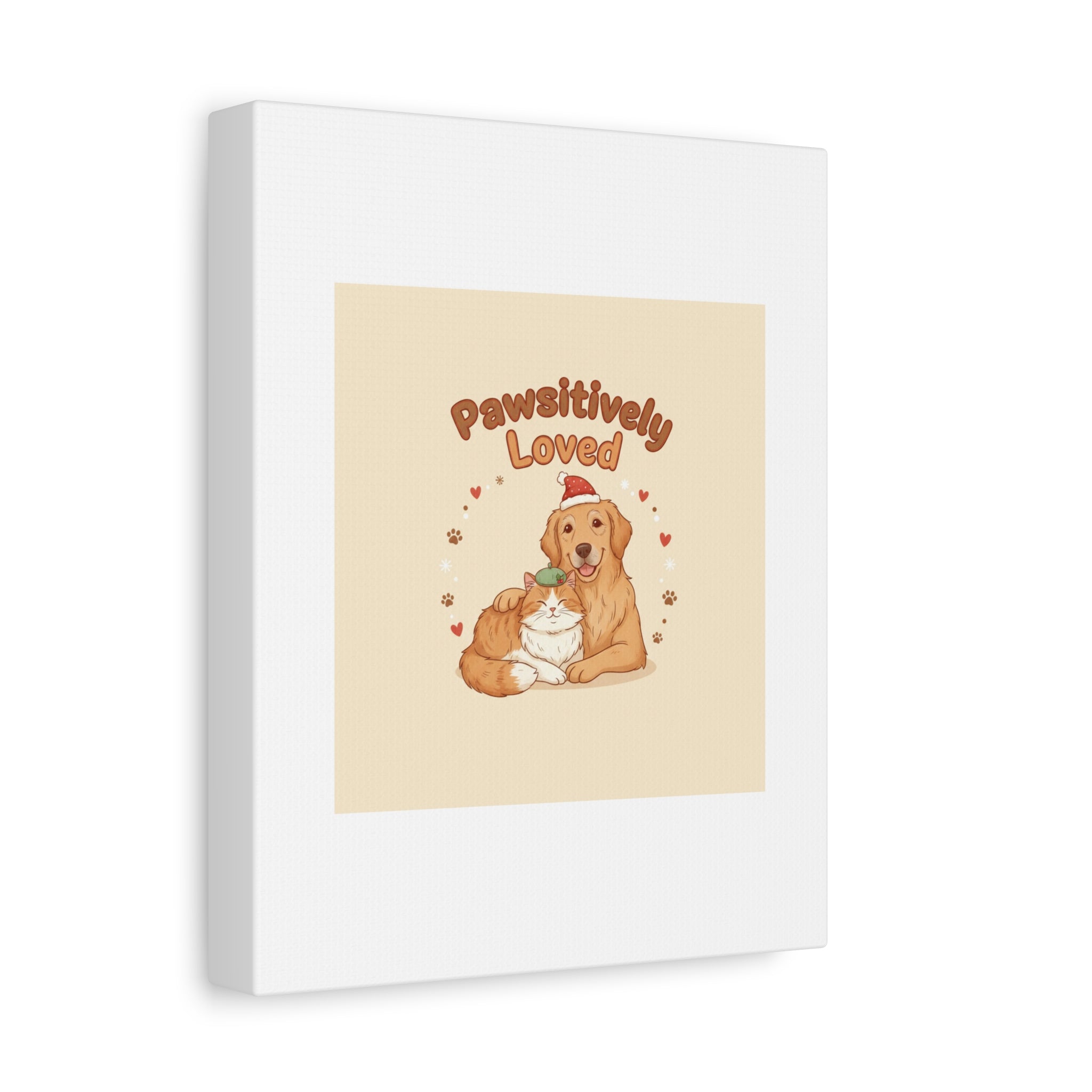 Pawsitively Loved Canvas, Pet Holiday Wall Art | Senior Dog Christmas Decor