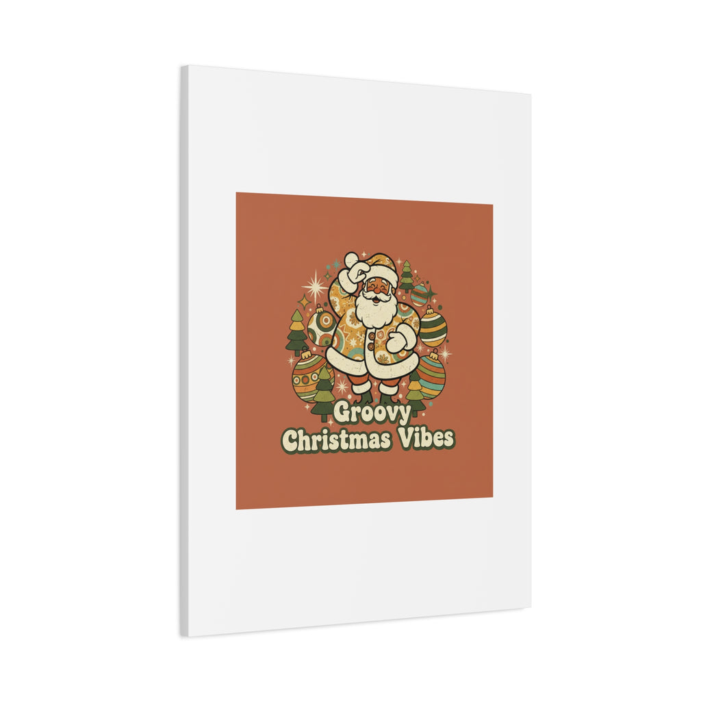 Groovy Christmas Vibes Canvas | 1970s Retro Holiday Art, Vintage Noel