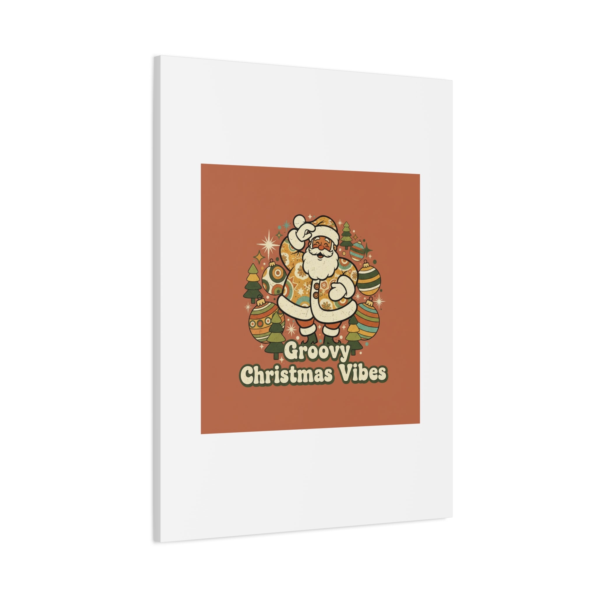 Groovy Christmas Vibes Canvas | 1970s Retro Holiday Art, Vintage Noel