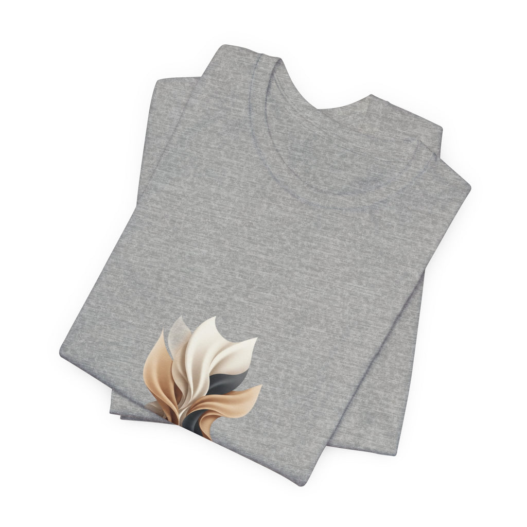 Neutral Abstract Bloom Tee, minimalist logo shirt, premium basics