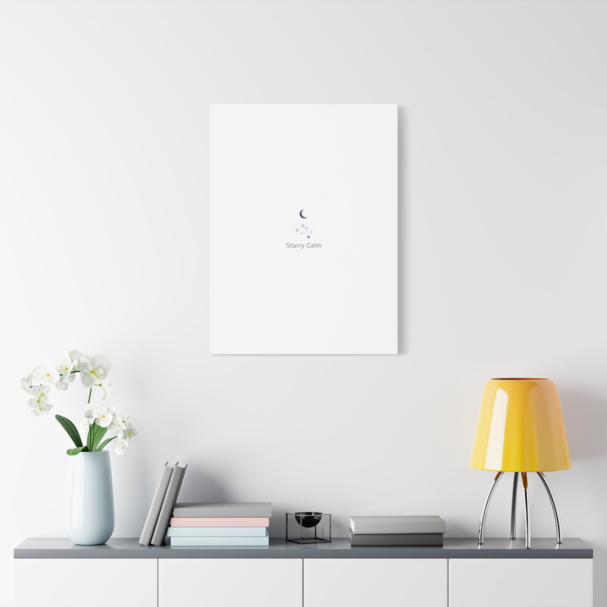 Starry Calm Moon & Constellation Canvas, minimal astrology art print